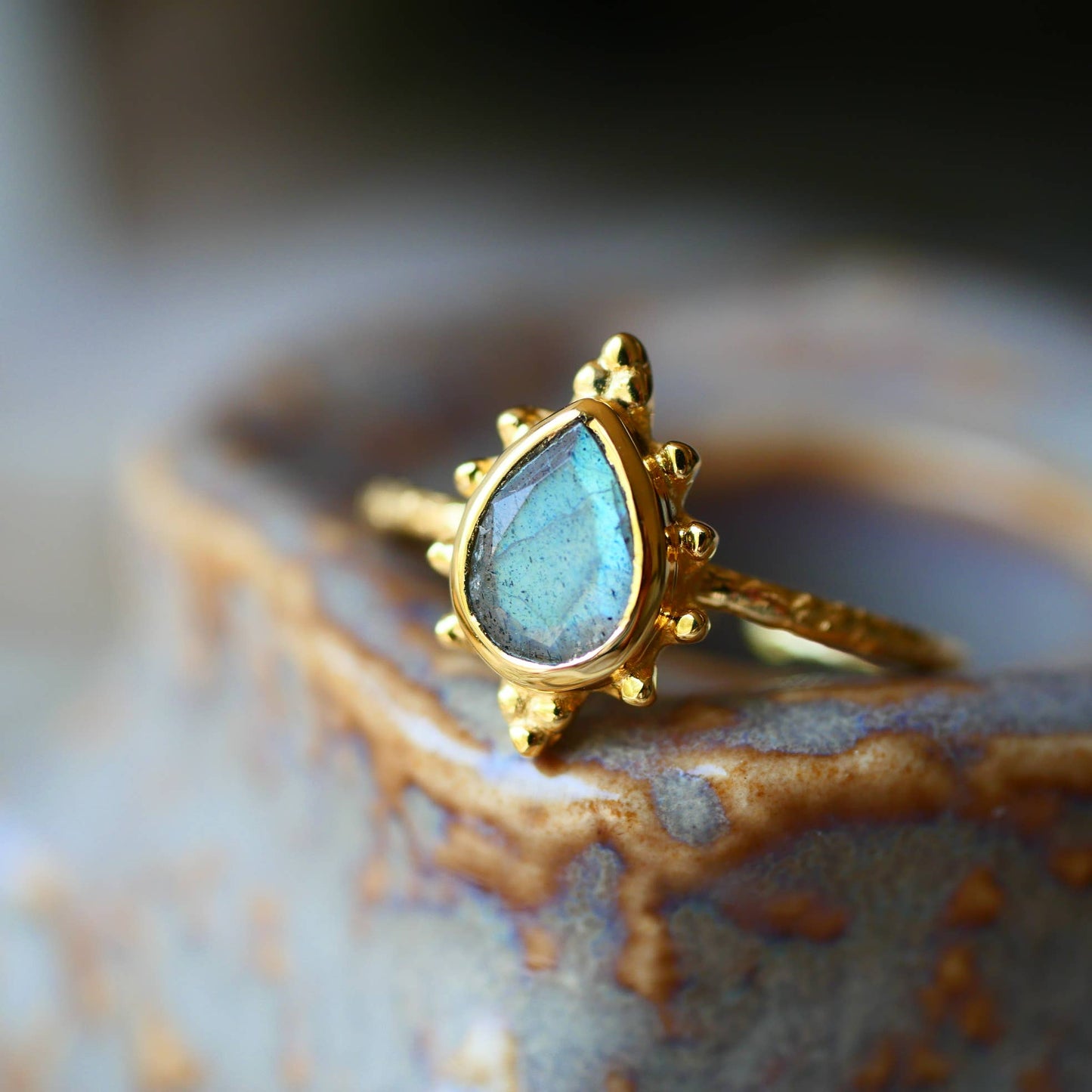 Bohemian Adjustable Labradorite Ring