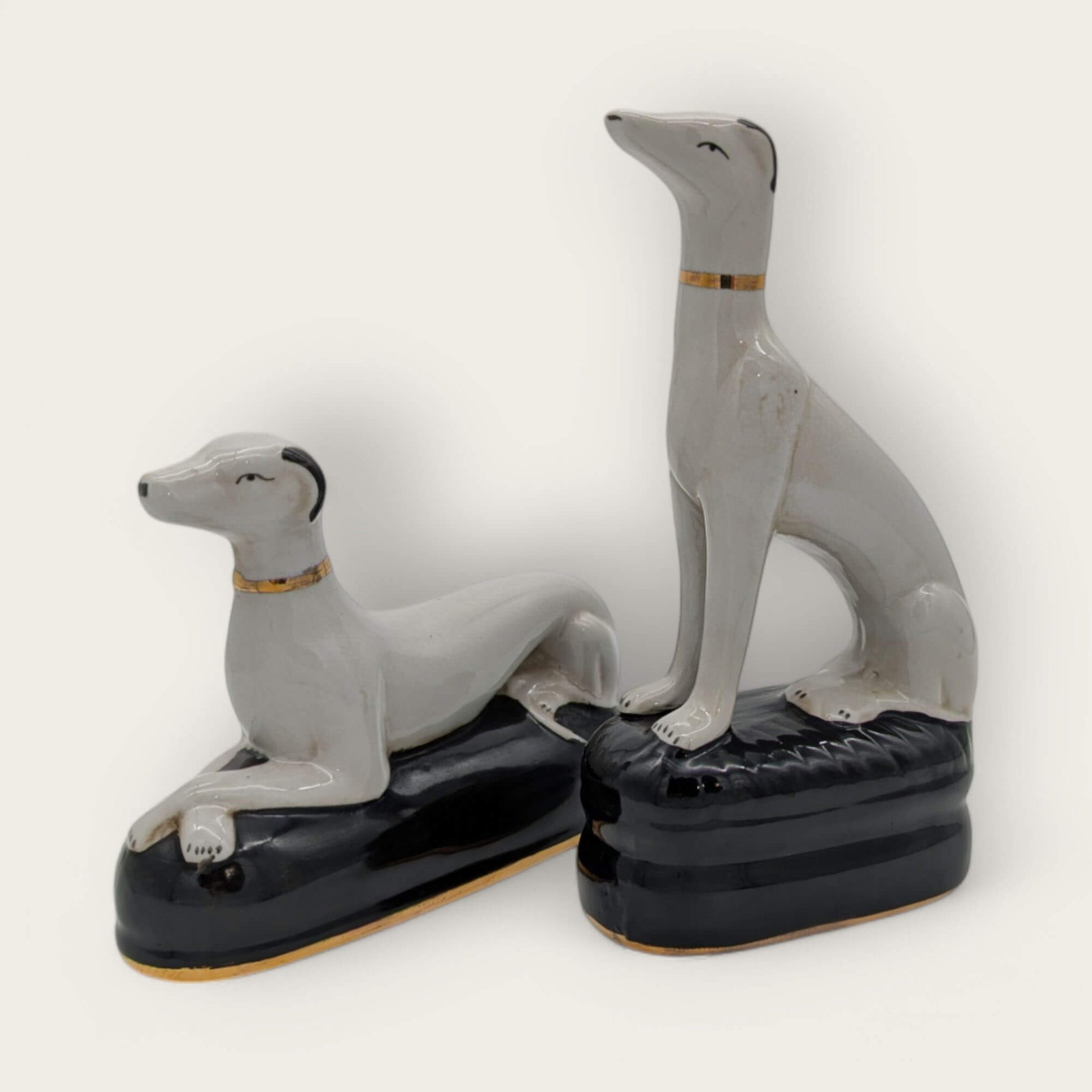 Set of Two Porcelain Whippet Dog Ornaments image 3