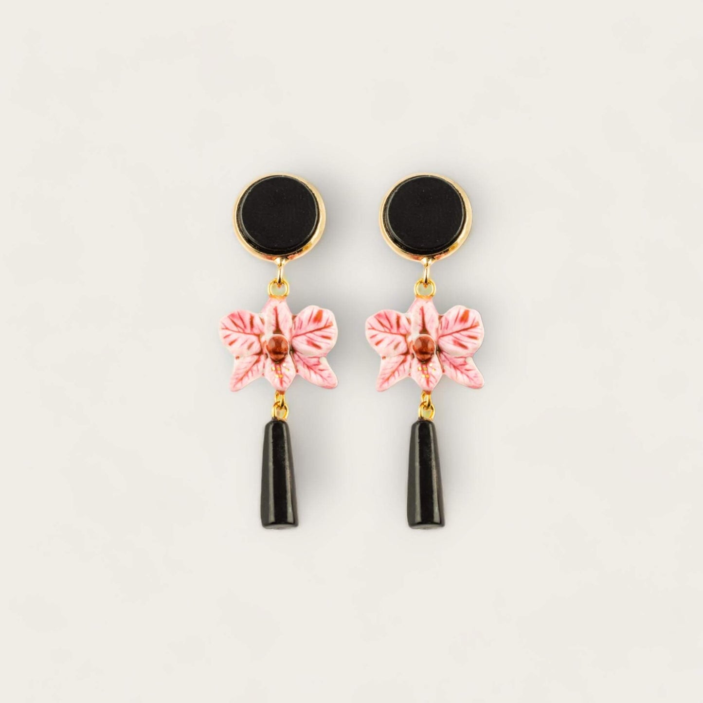 Nach Pink Orchid Pendant Earrings image 0