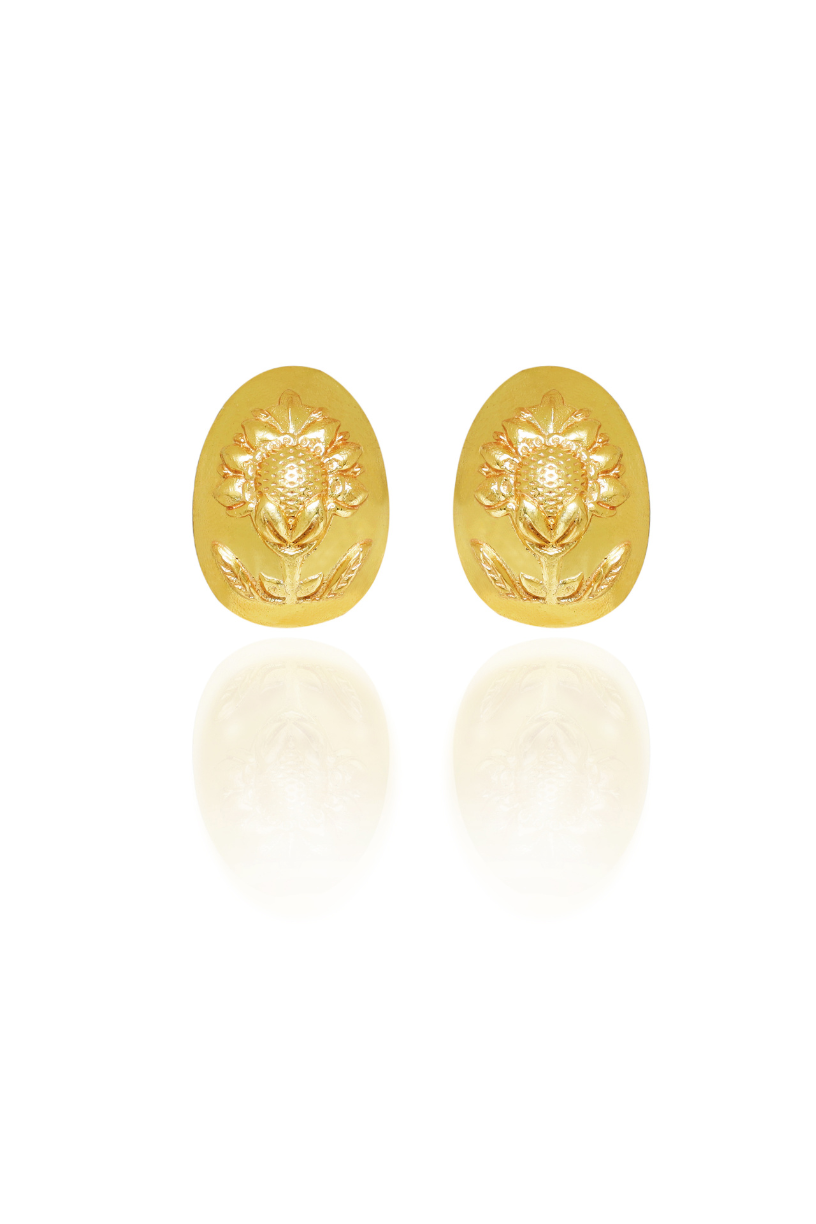 Aureate Nugget Earrings, 18k Gold Plated