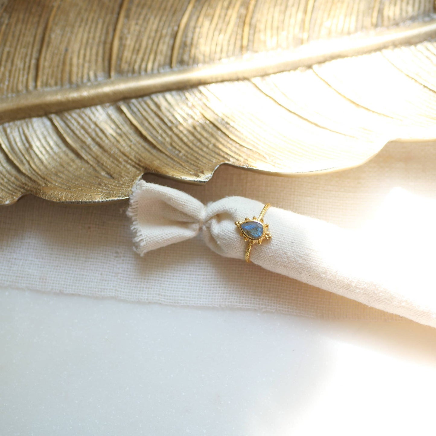 Bohemian Adjustable Labradorite Ring