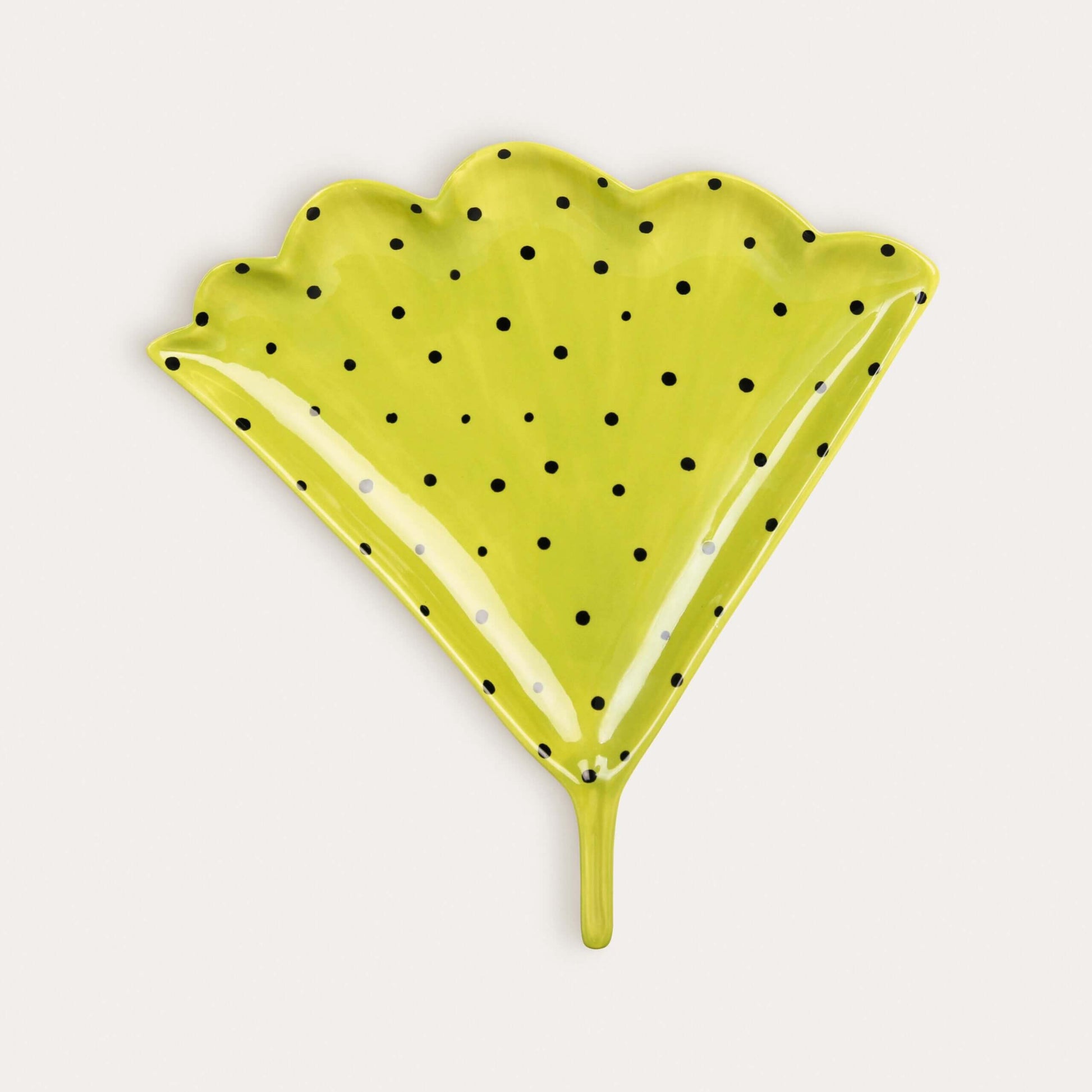 Green Dotted Leaf Plate image 0