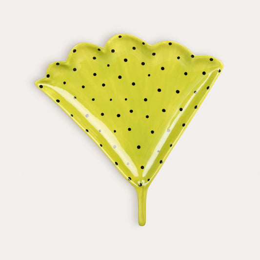 Green Dotted Leaf Plate image 0