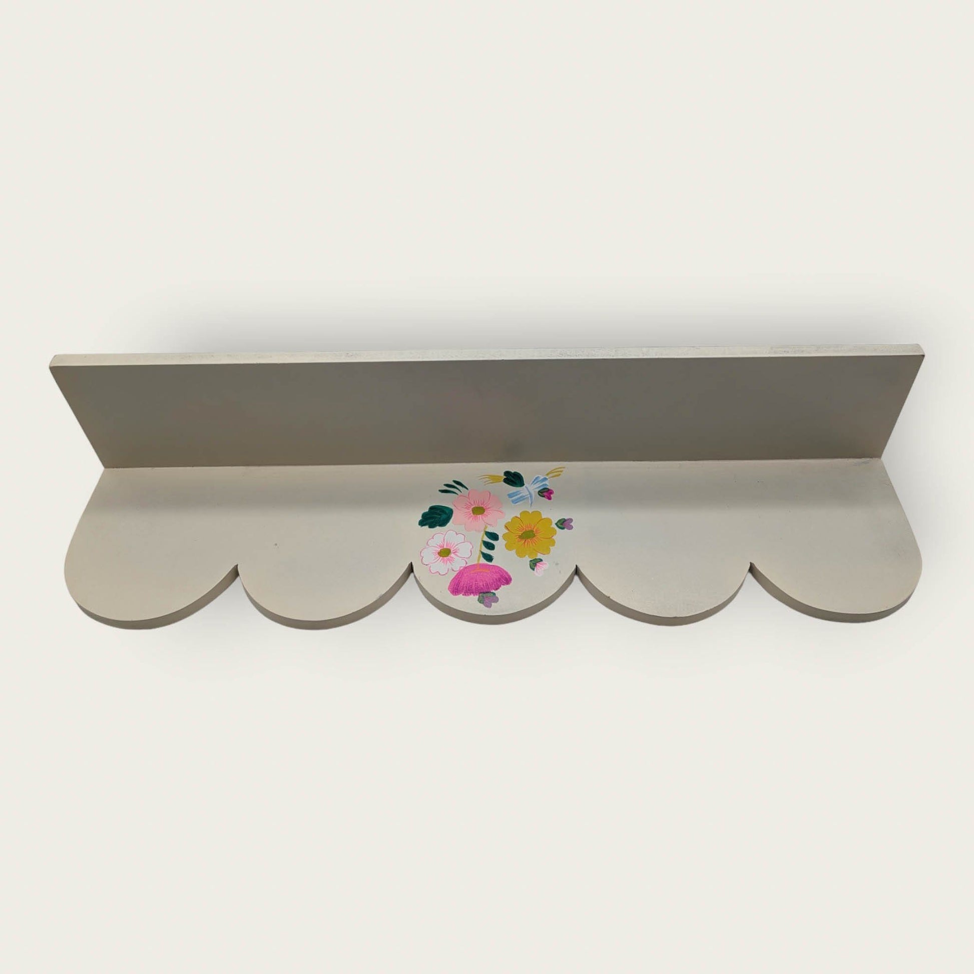 Floral Off-White Wooden Shelf image 2