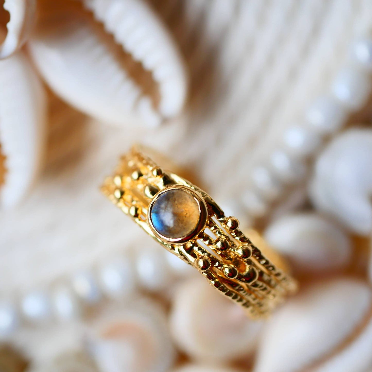 Labradorite Crystal Adjustable Ring