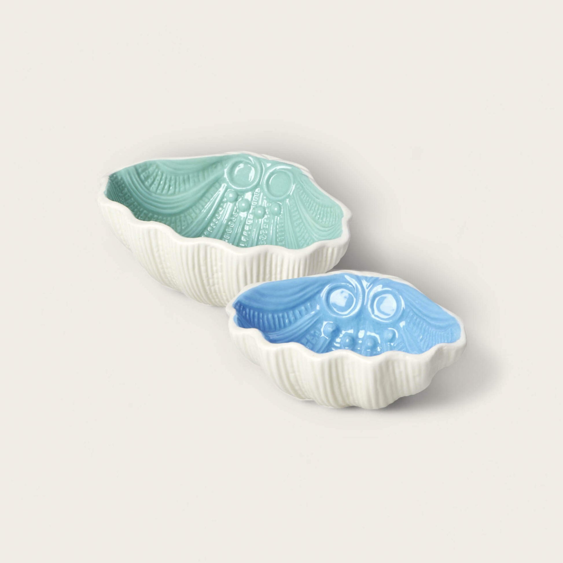 Set of Two Ceramic Bowls in Green and Blue image 0