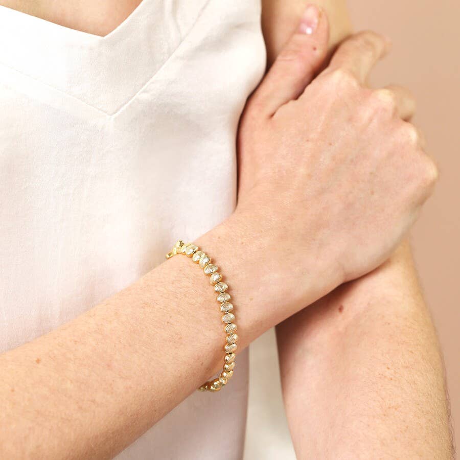 Shell Beaded Bracelet, 14ct Gold Plated