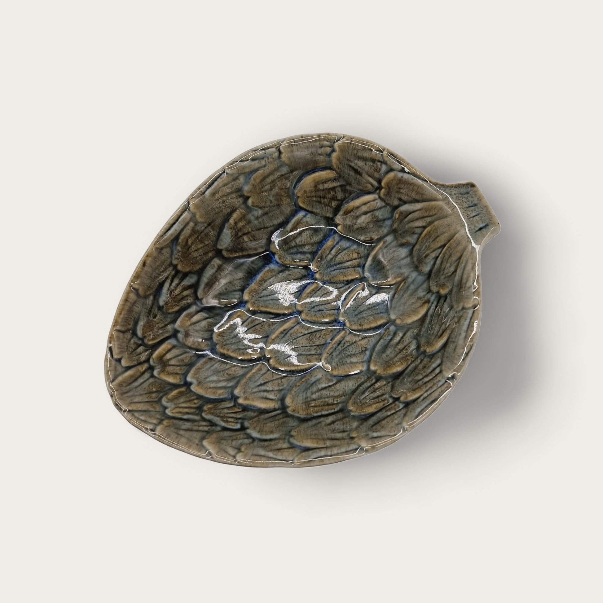 Ceramic Green Artichoke Leaf Dish image 0