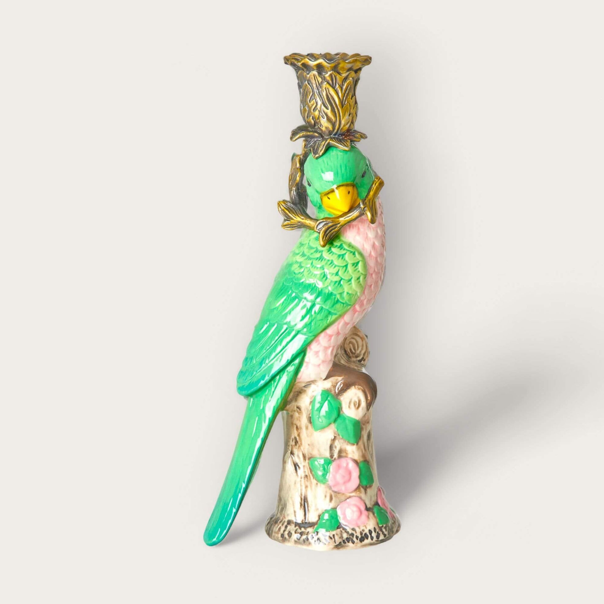 Green Bird Ceramic Candle Holder image 0