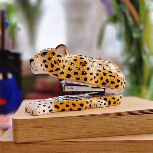 Nach Handpainted Porcelain Leopard Stapler image 0