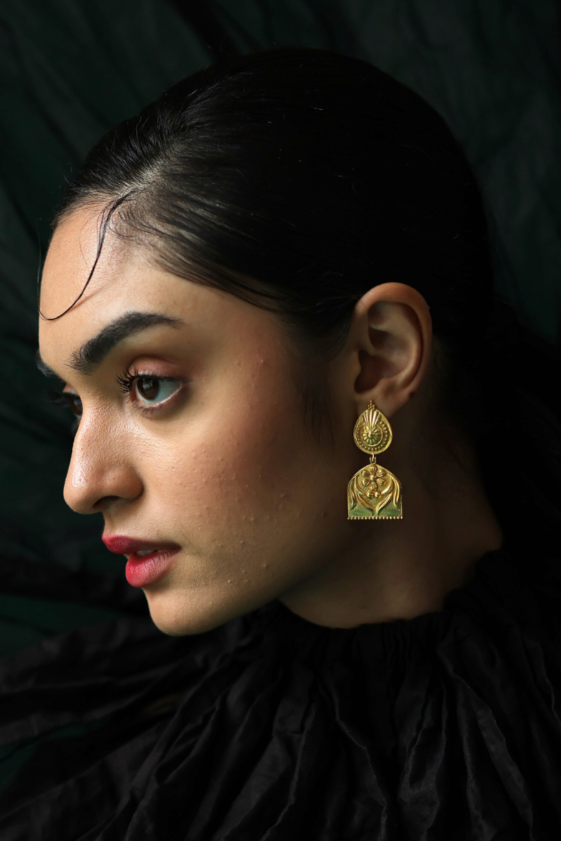 Empress Drop Earrings, 18K Gold Plated