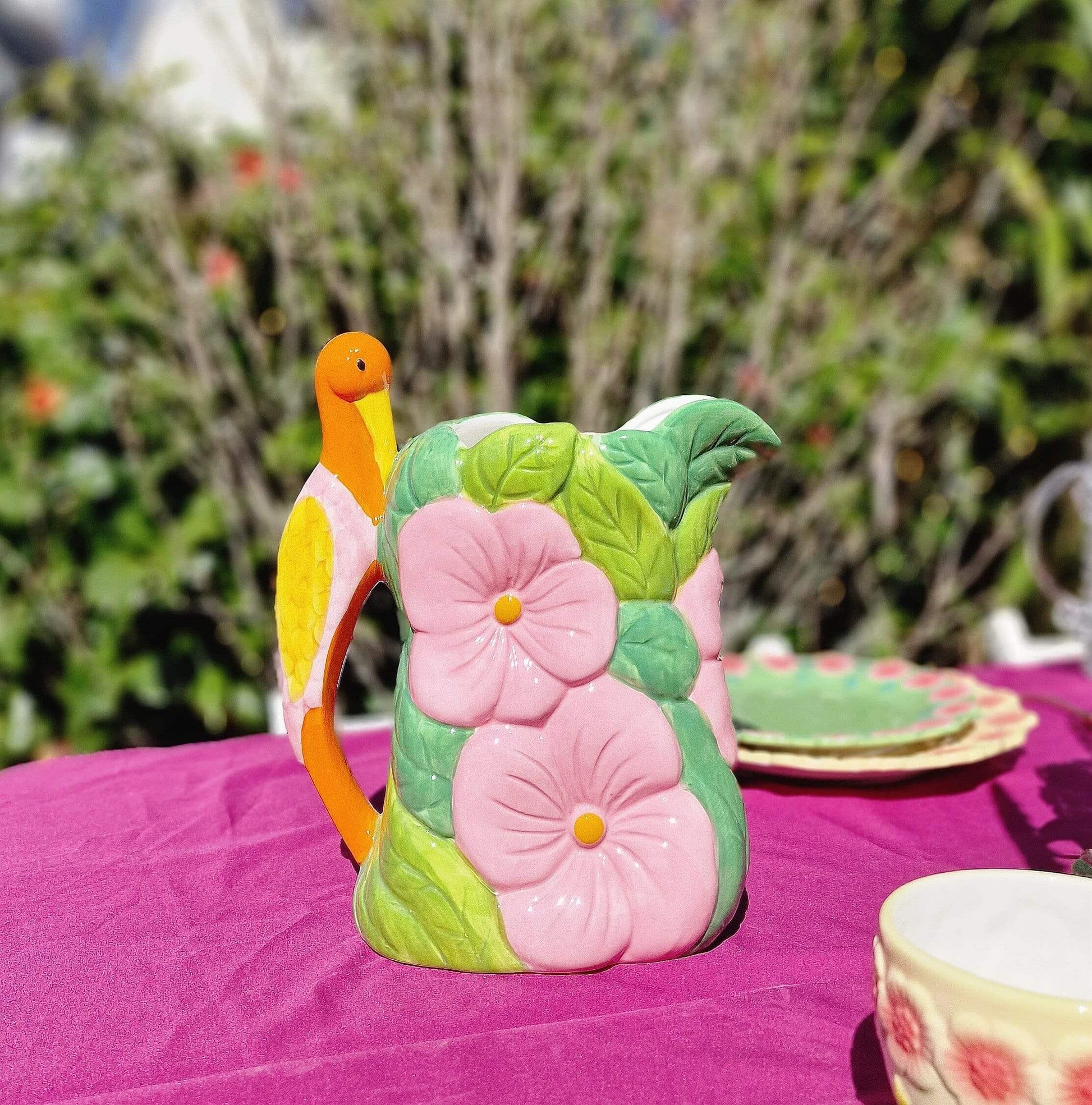 Ceramic Flower Crane Handle Vase image 2