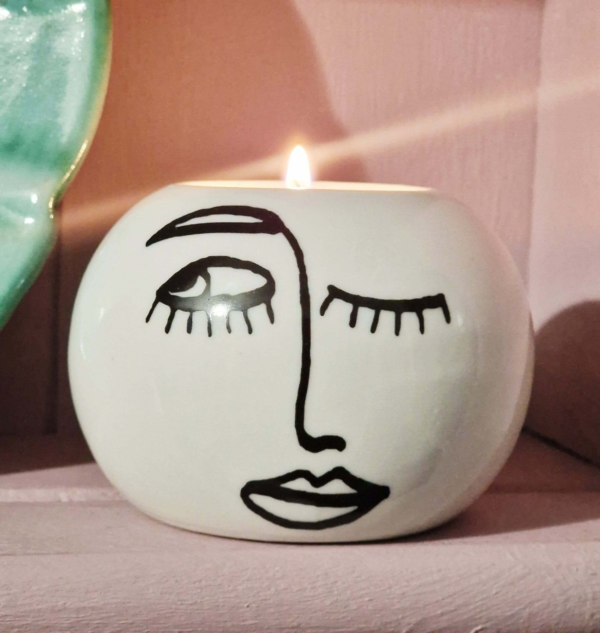 Ceramic Face Candle Holder image 3
