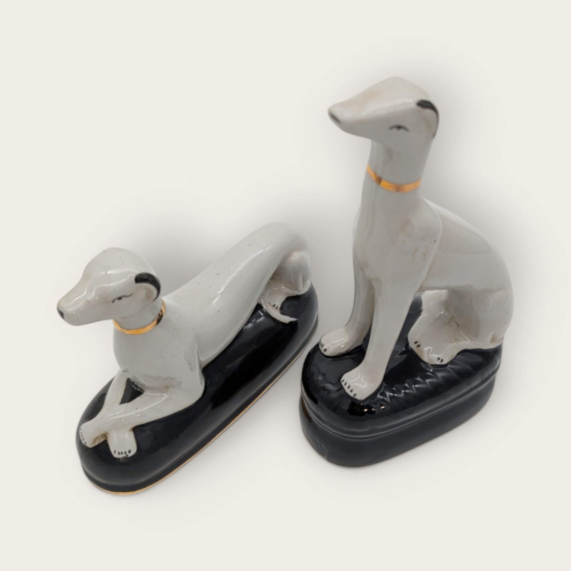 Set of Two Porcelain Whippet Dog Ornaments image 2