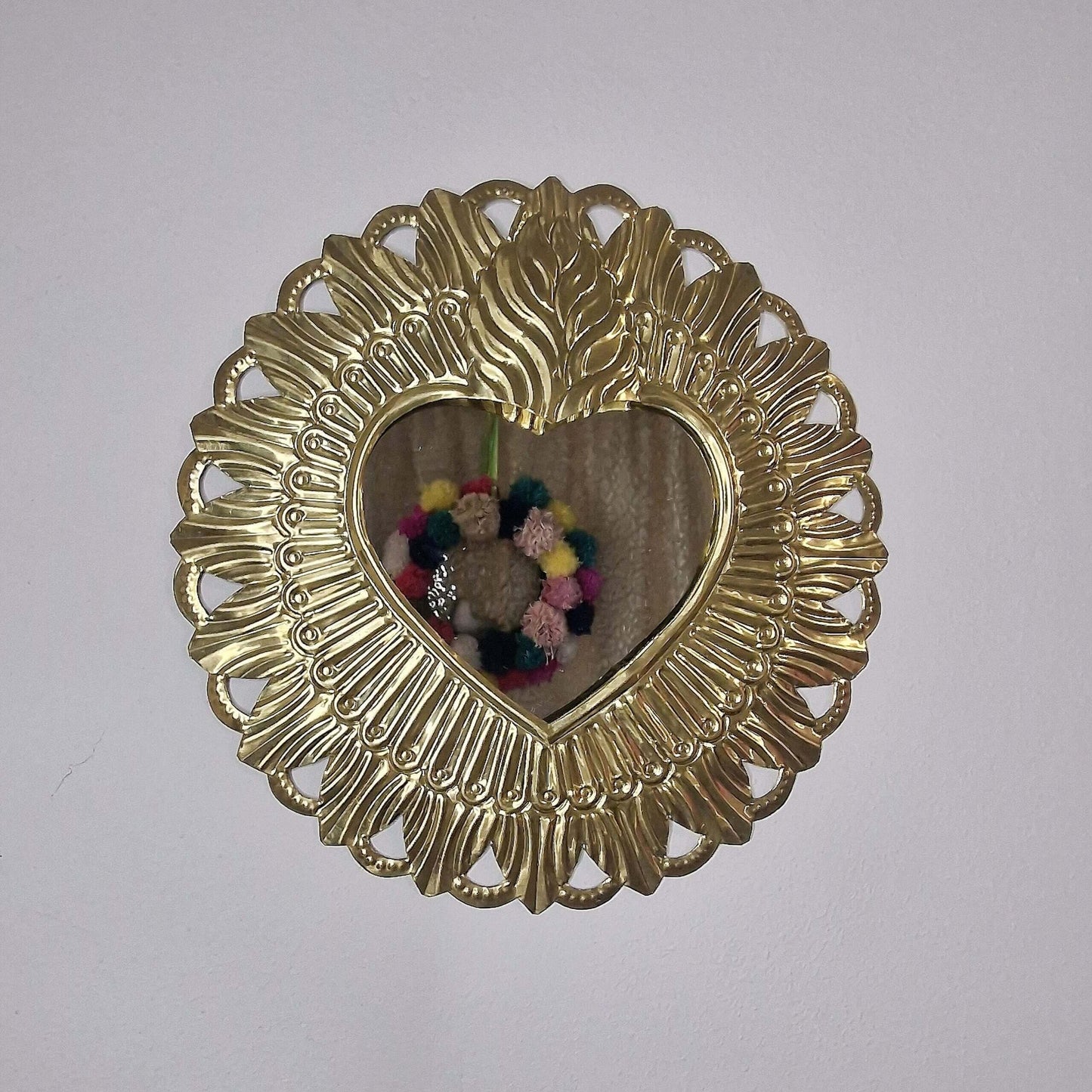 Mexican Tin Heart Mirror image 0