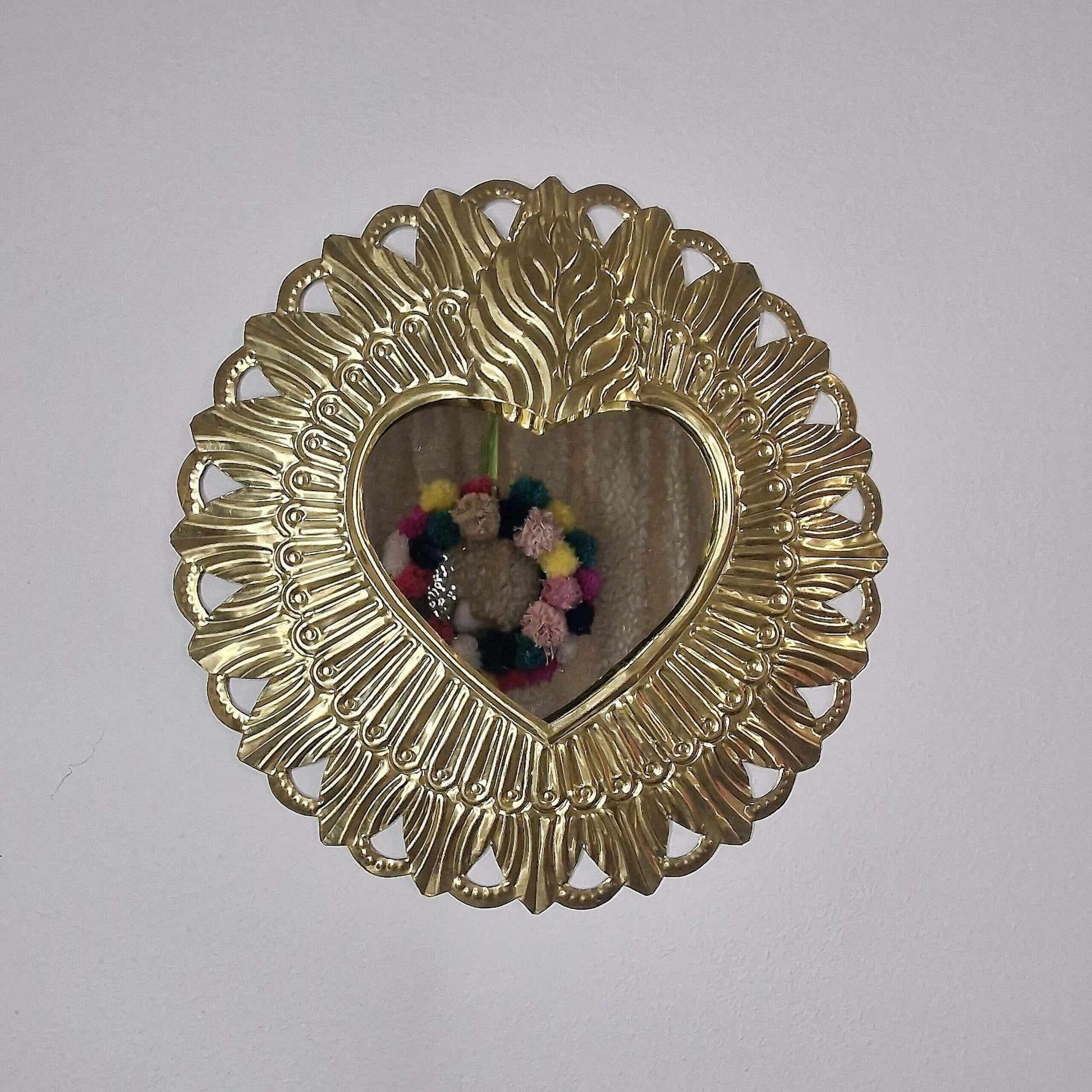 Mexican Tin Heart Mirror image 0