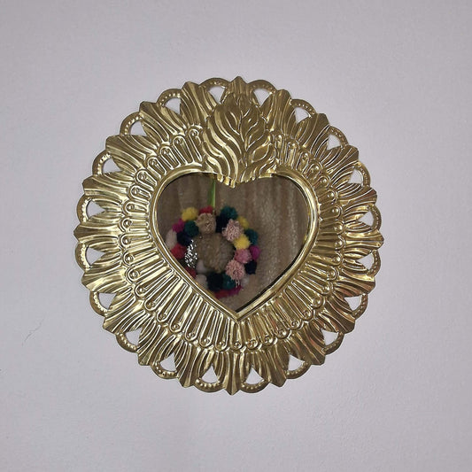 Mexican Tin Heart Mirror image 0