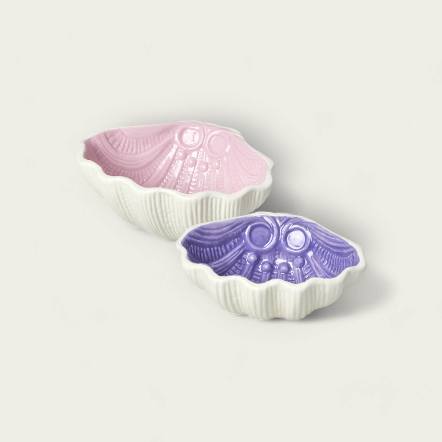 Set of Two Ceramic Bowls in Pink and Lavender image 0