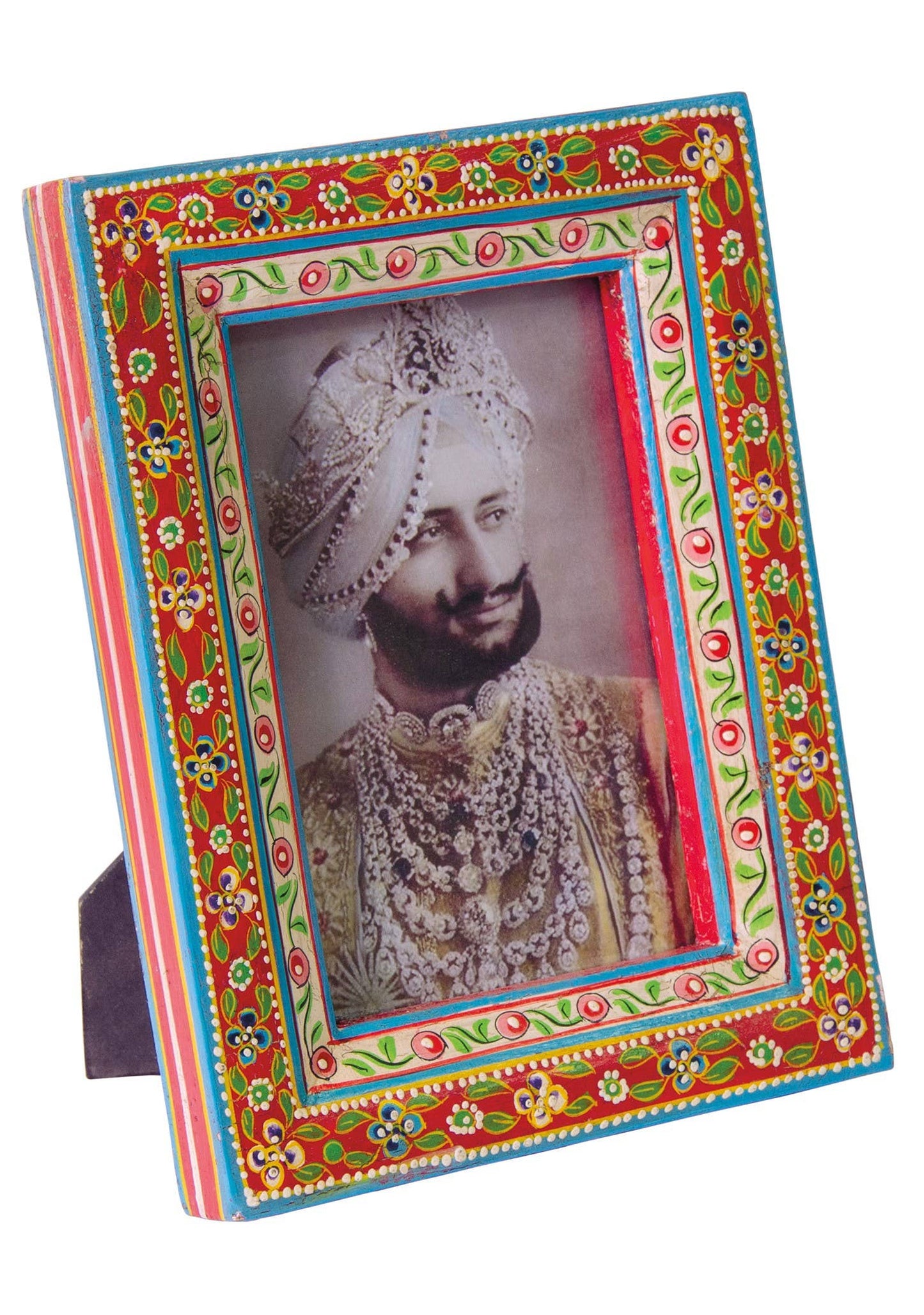 Floral Hand Painted Mango Wood Photo Frame