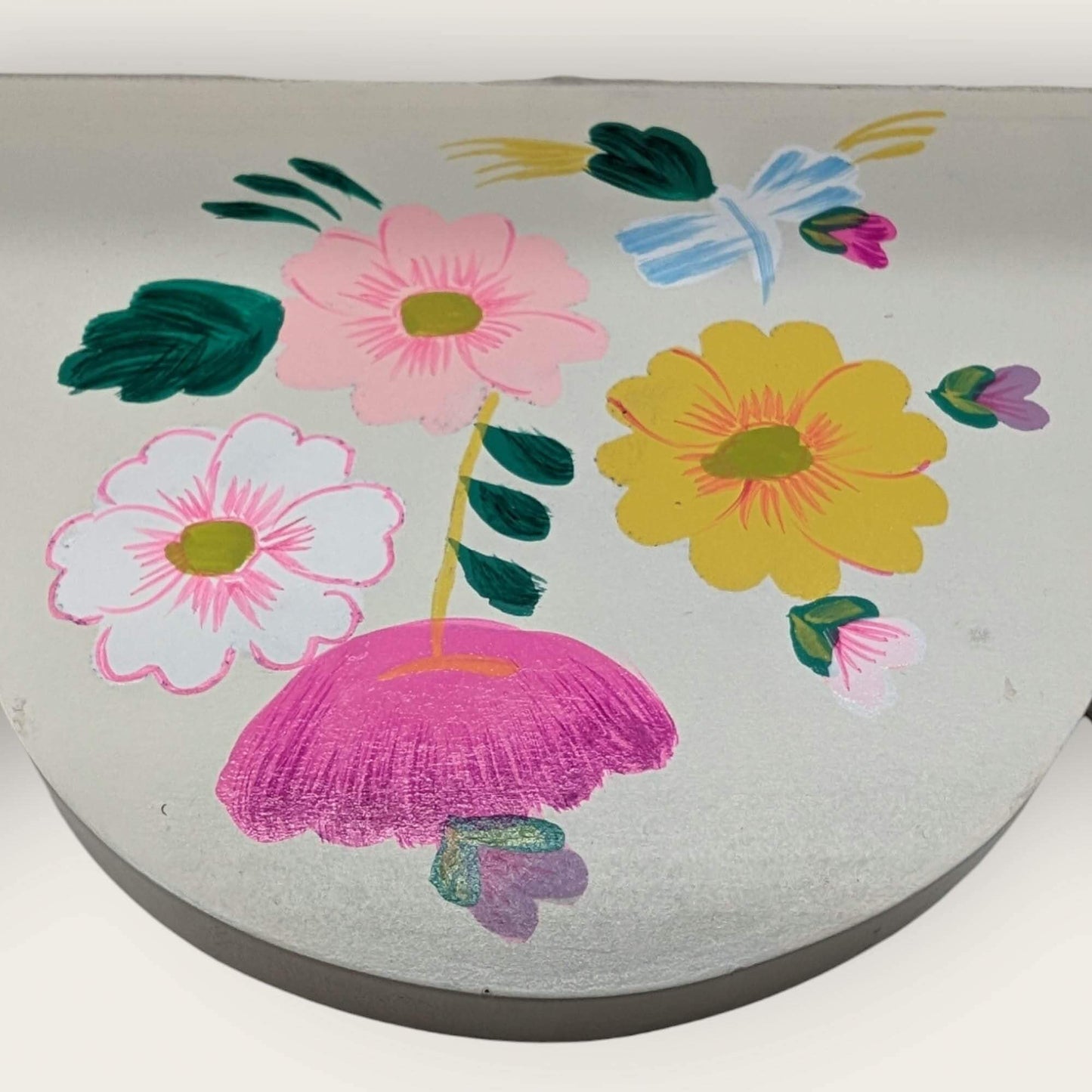 Floral Off-White Wooden Shelf image 3