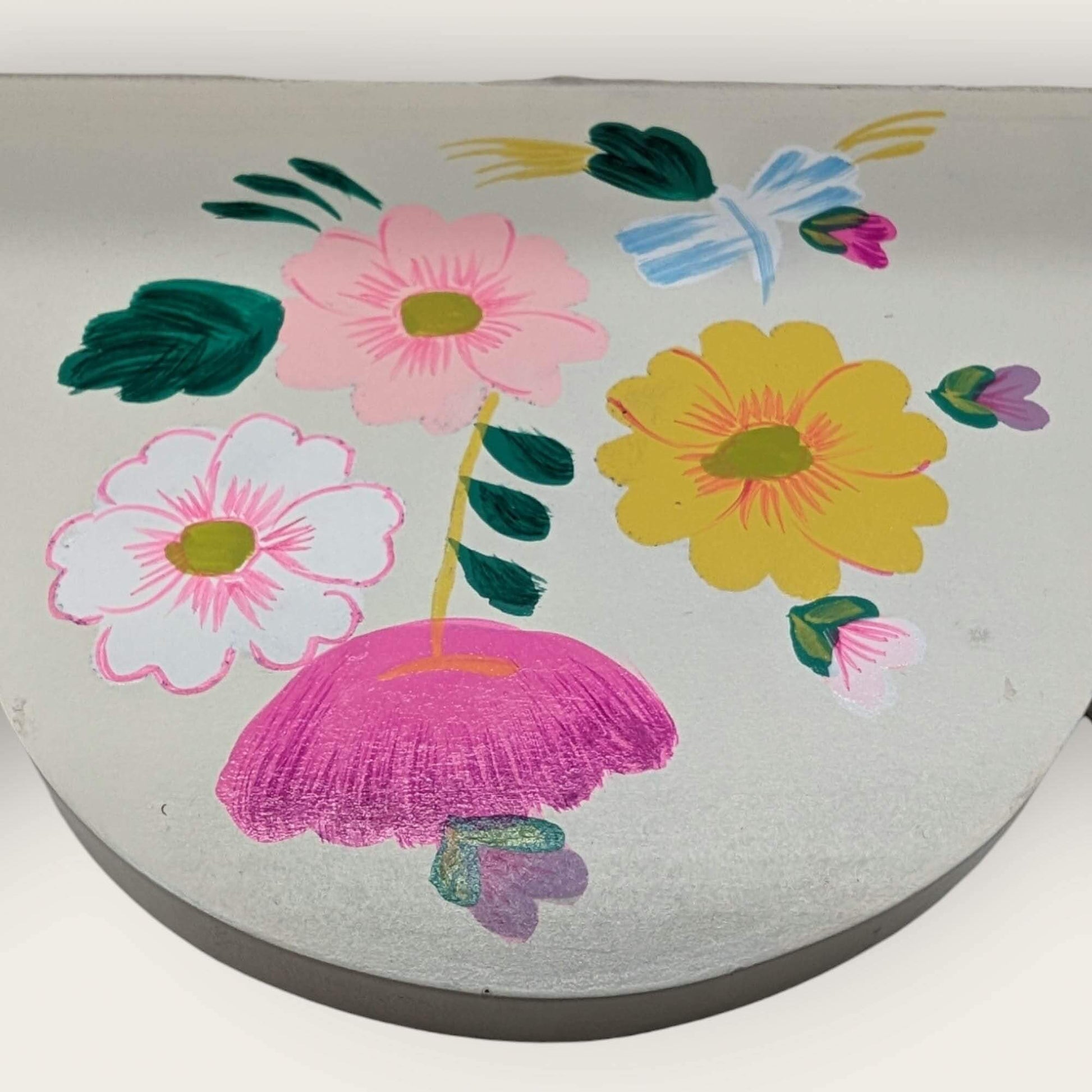 Floral Off-White Wooden Shelf image 3