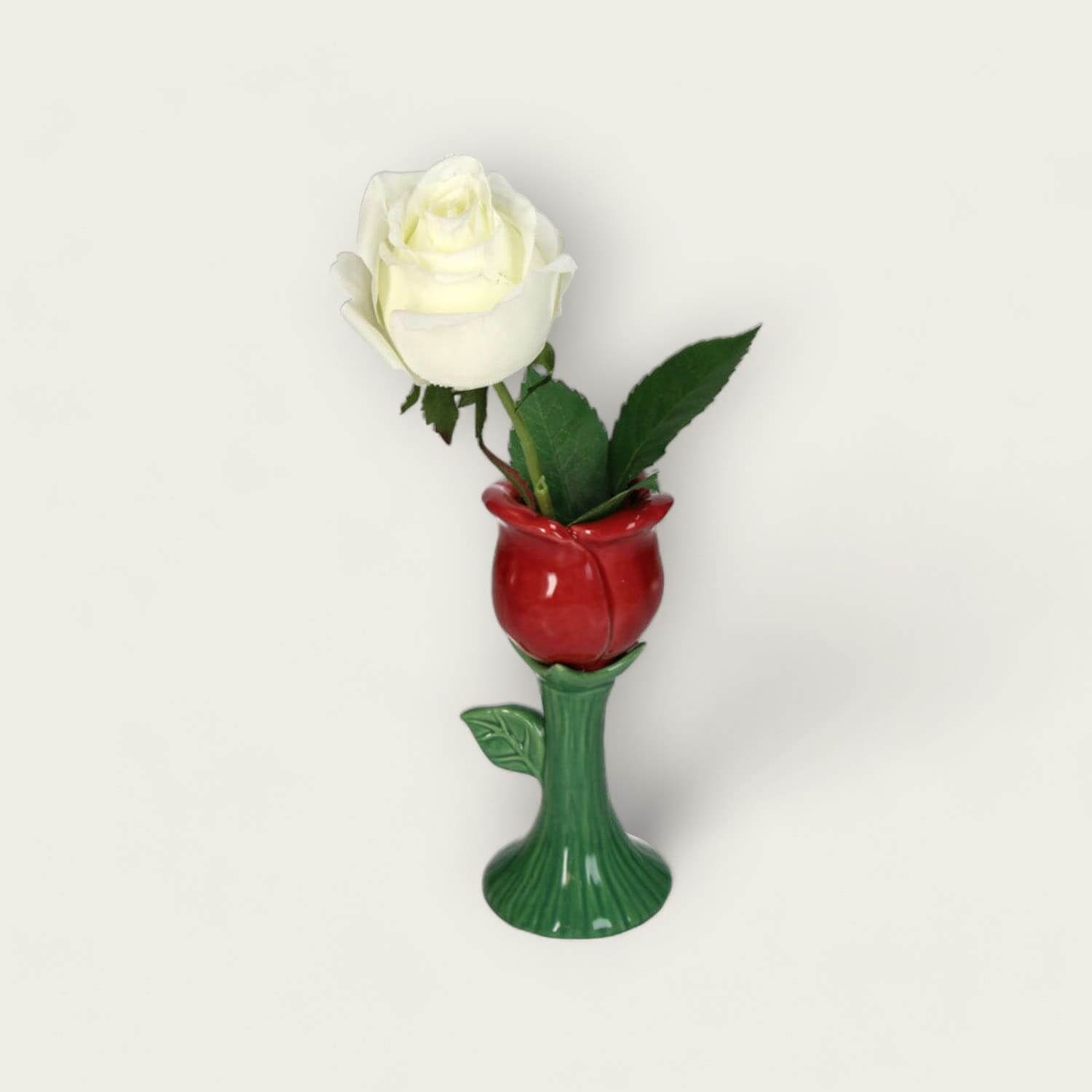 Red Rose Ceramic Bud Vase image 3