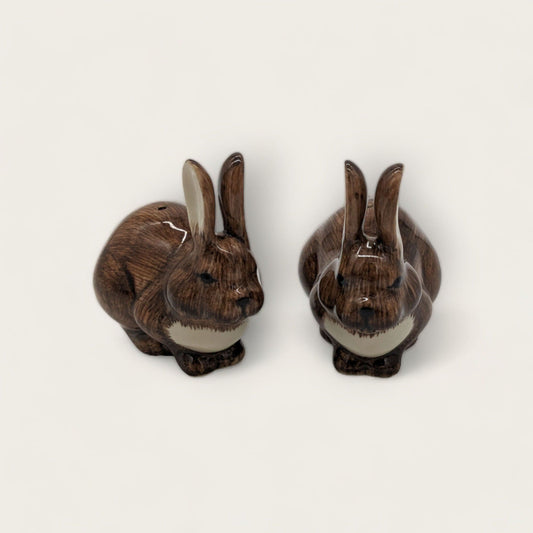 Quail Ceramic Bunnies Salt and Pepper Set image 0