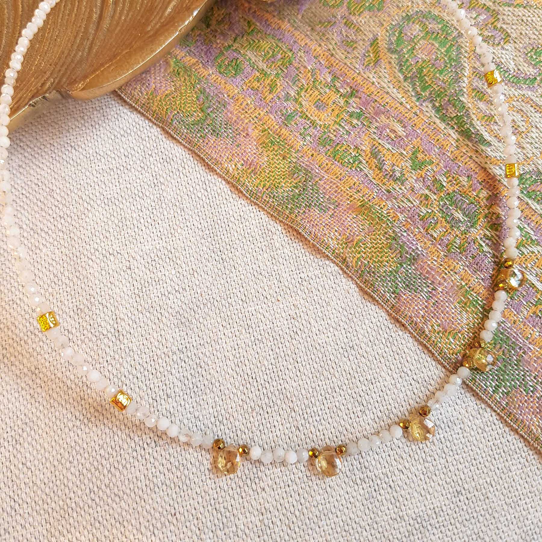 Moonstone and Citrine Daya Necklace image 0