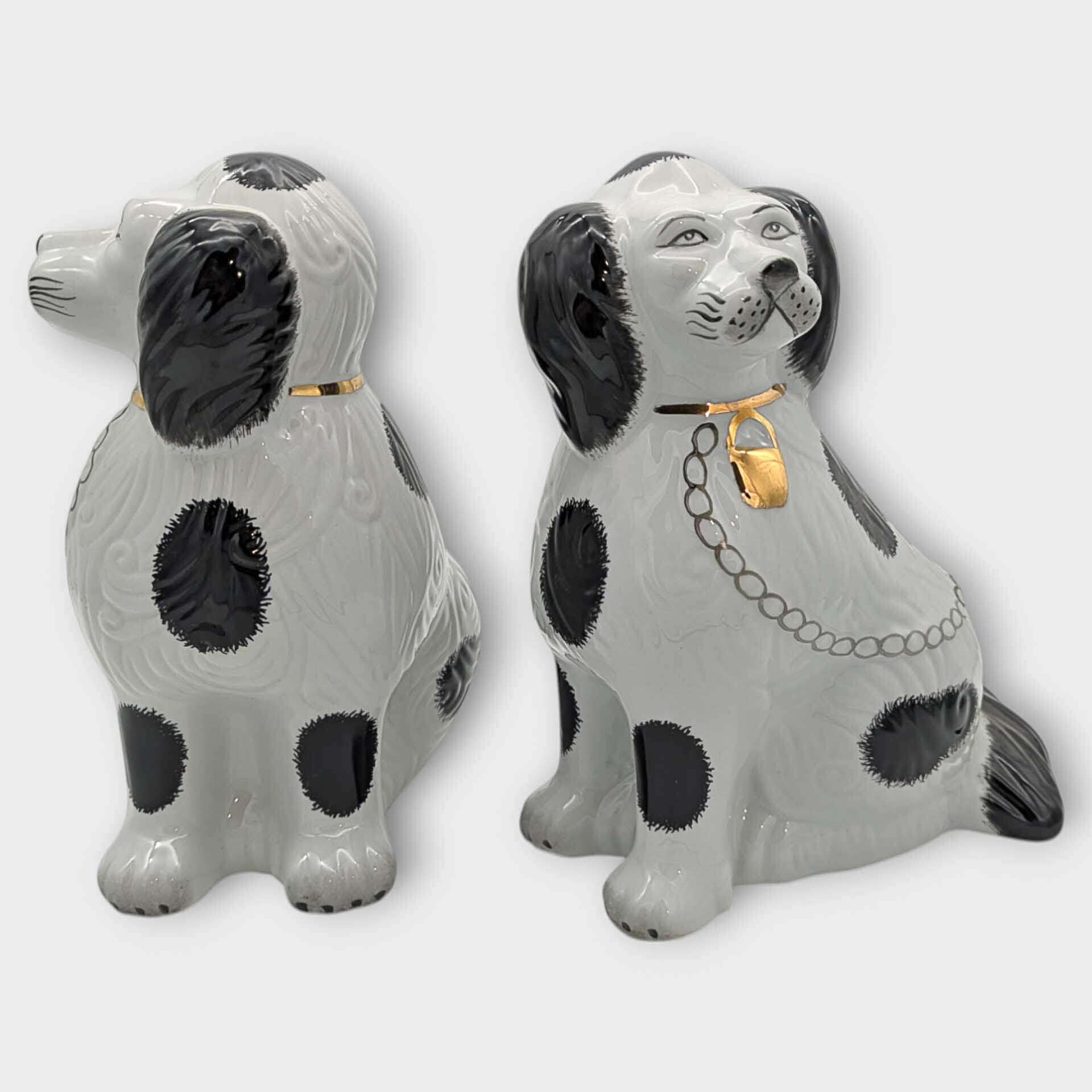 Set of Two Porcelain Staffordshire Dog Ornaments image 4