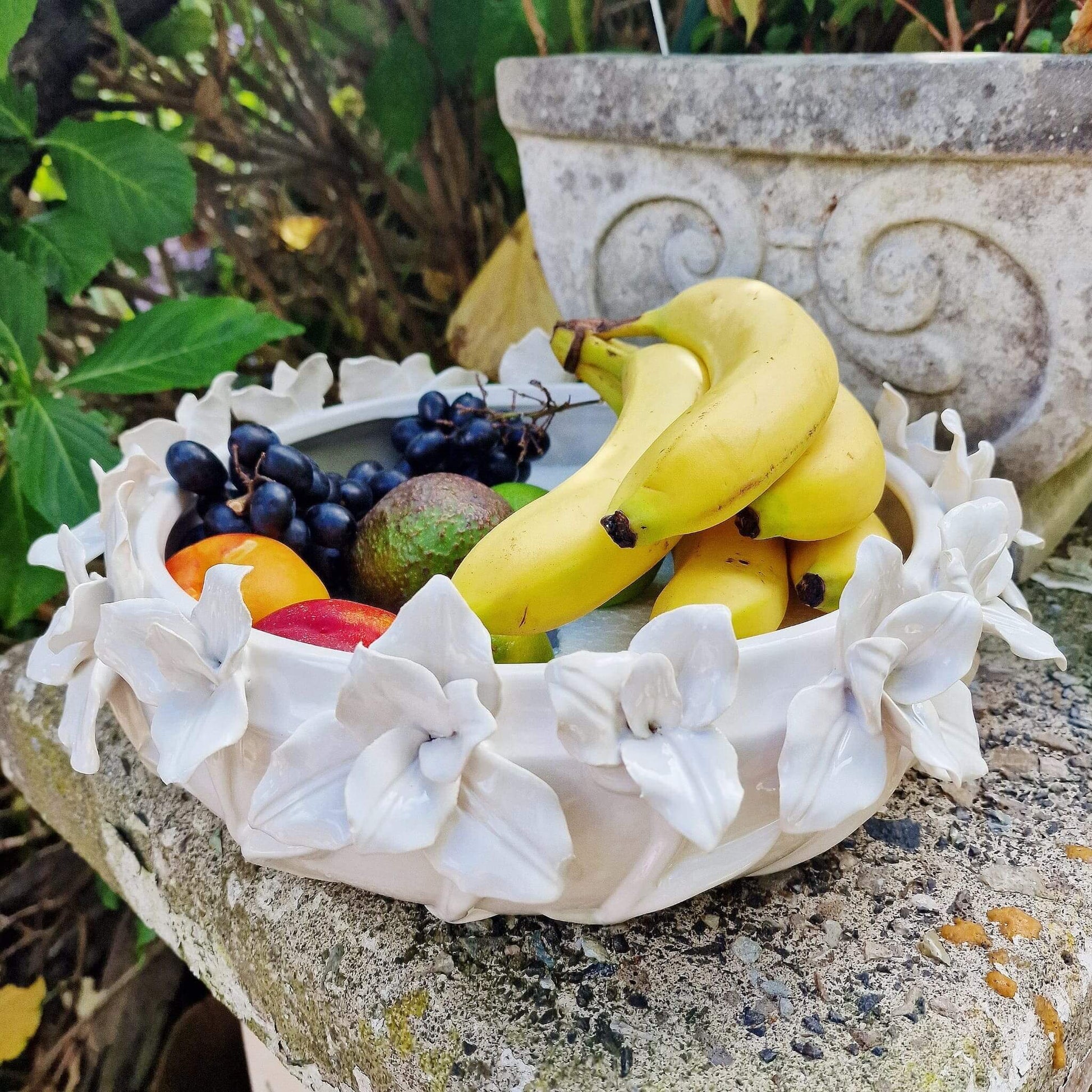 White Ceramic Petal Bowl image 3