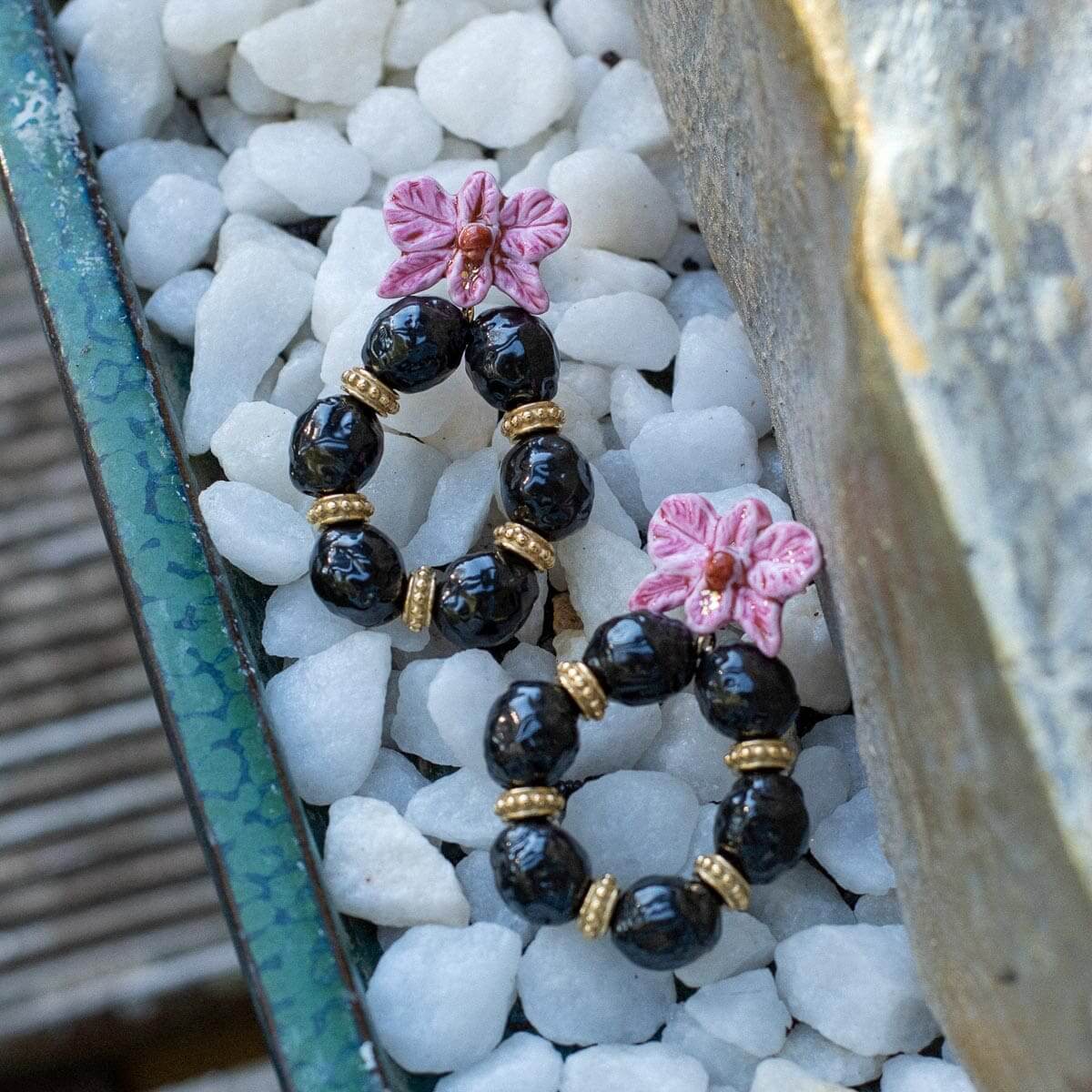 Nach Pink Orchid Round Earrings image 3