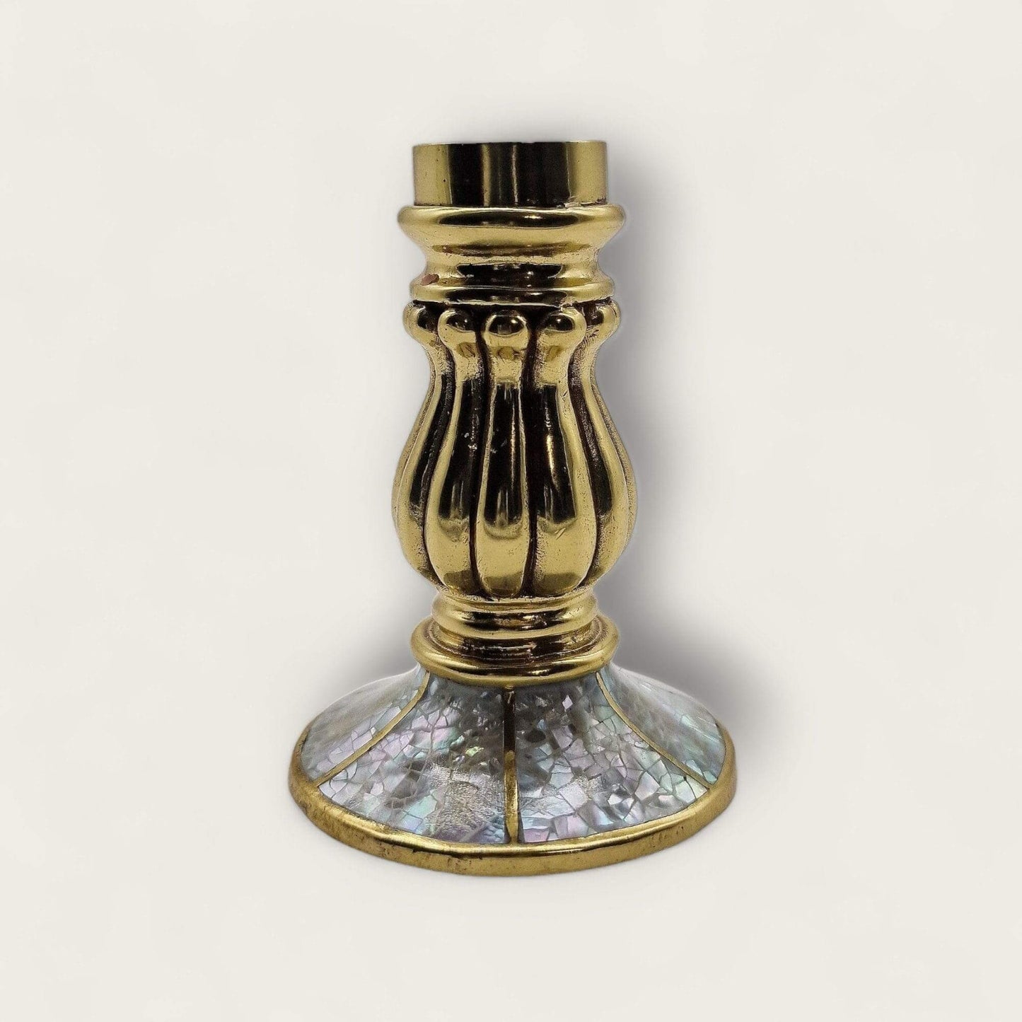 Brass And Mother Of Pearl Candle Holder image 0