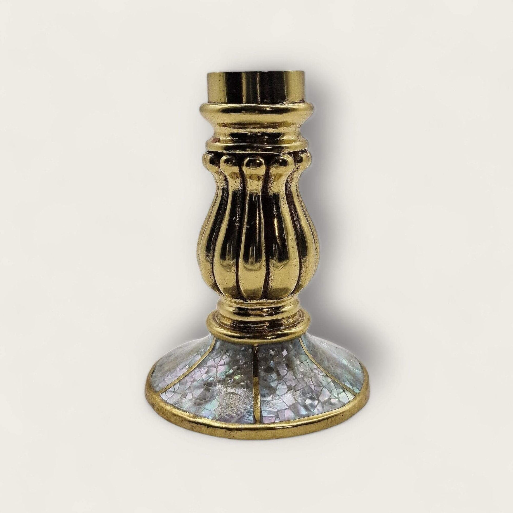 Brass And Mother Of Pearl Candle Holder image 0