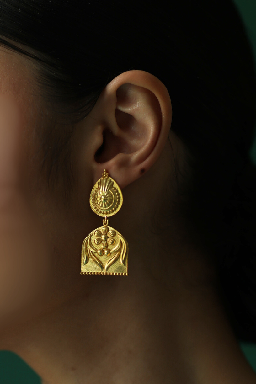 Empress Drop Earrings, 18K Gold Plated