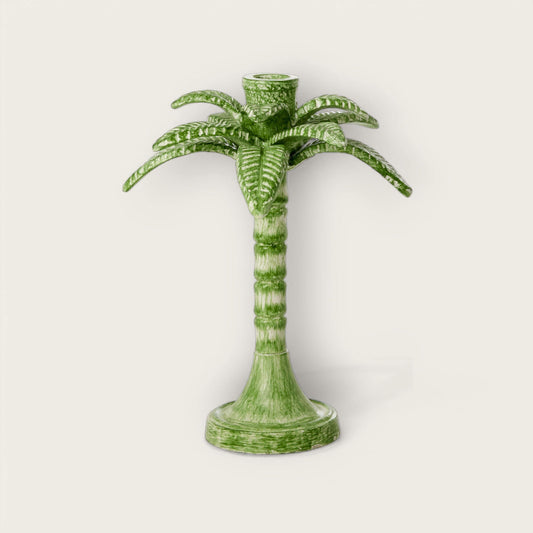 Green Metal Palm Tree Candleholder image 0