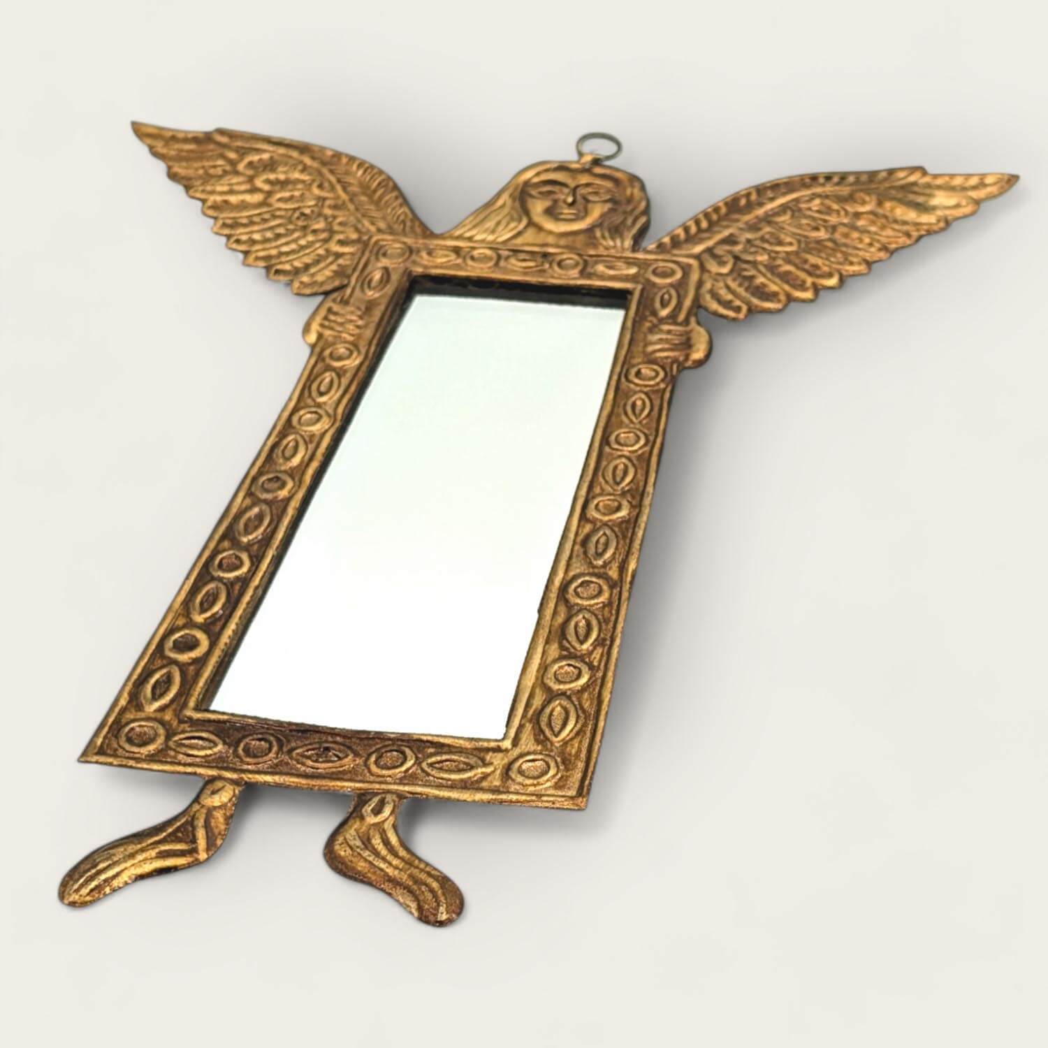 Handmade Gold Tin Angel Wall Mirror image 5