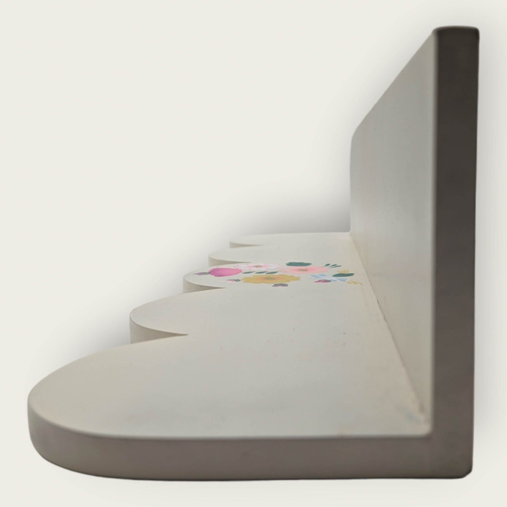 Floral Off-White Wooden Shelf image 4