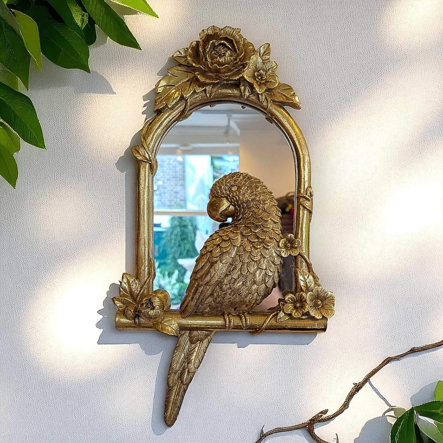 Golden Parrot Wall Mirror image 0