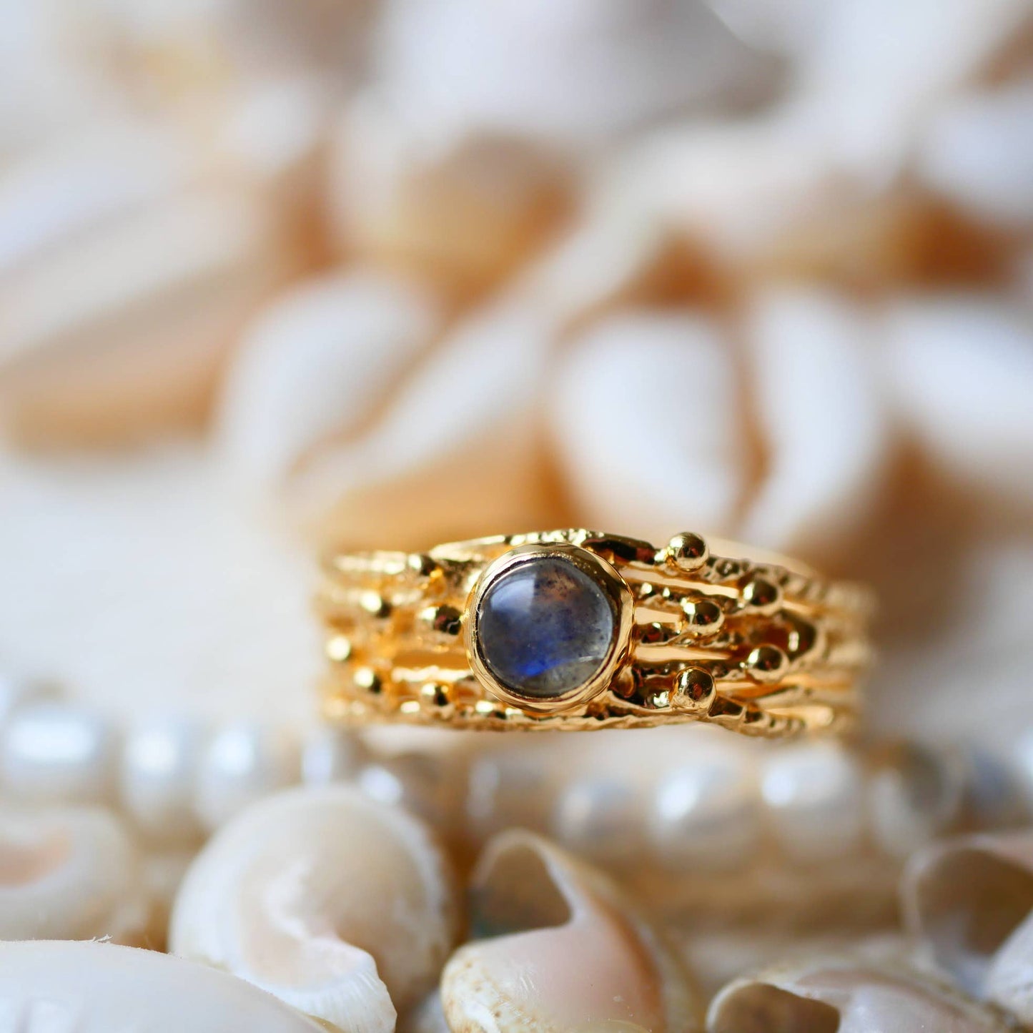 Labradorite Crystal Adjustable Ring