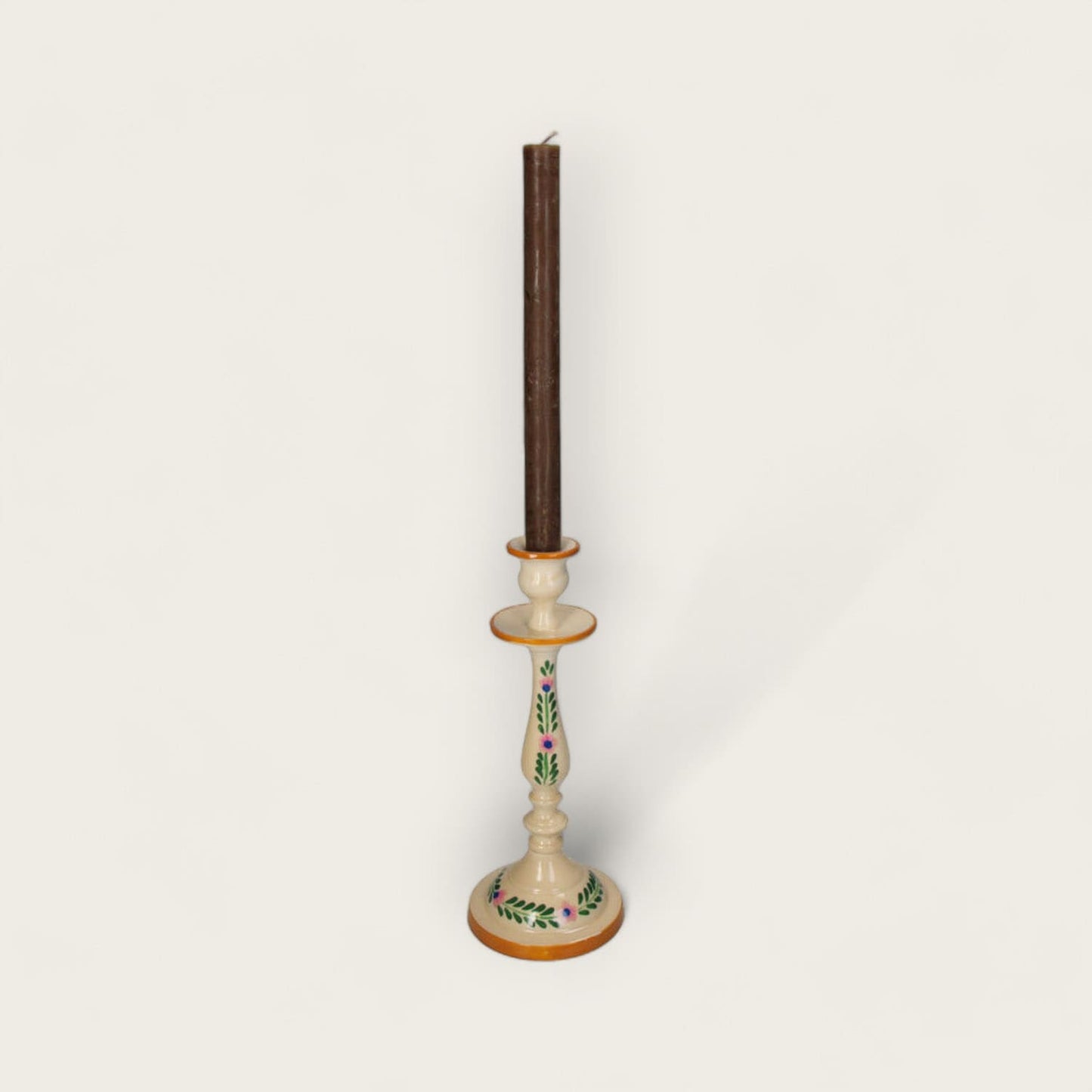 Aluminum Candlestick with Floral Design image 4