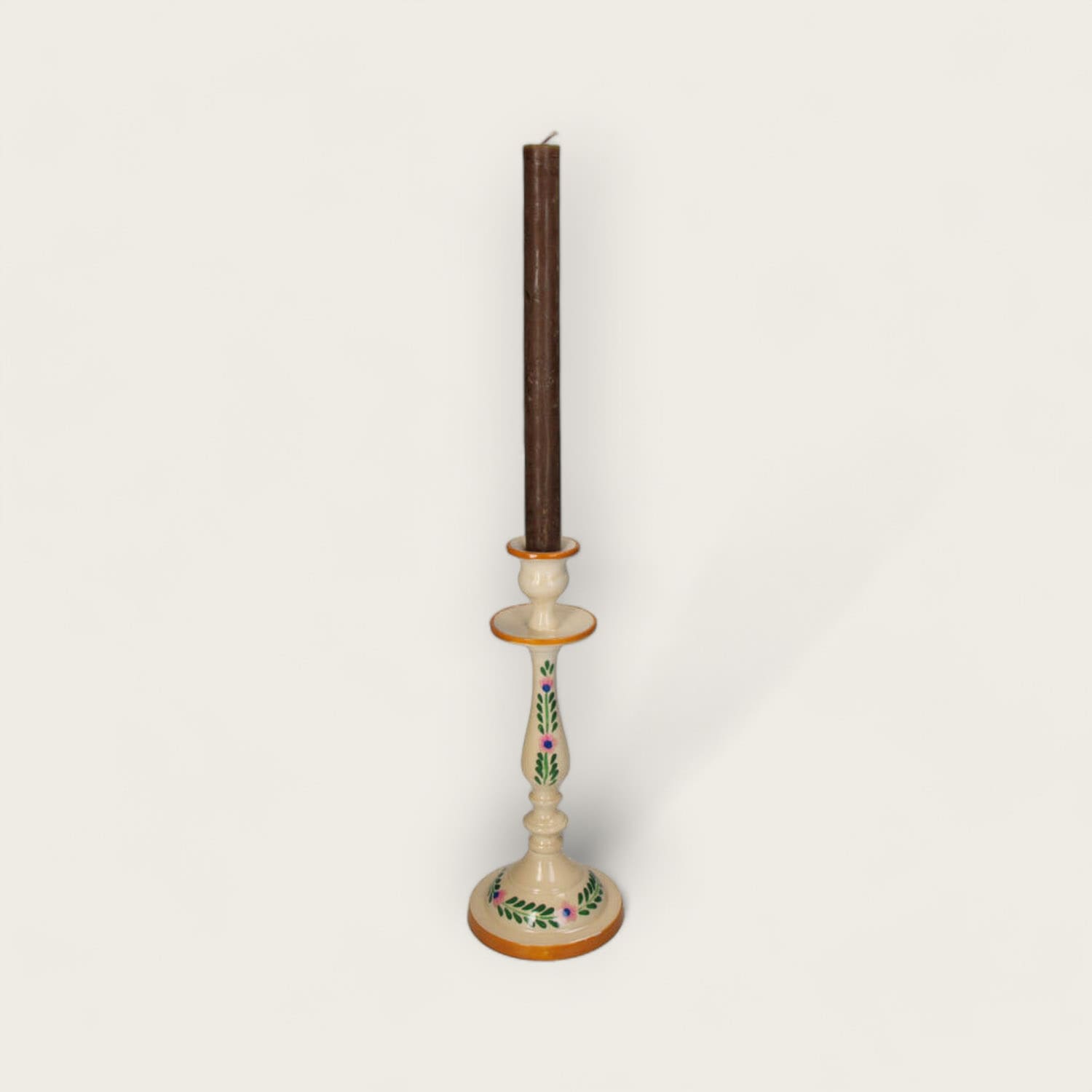 Aluminum Candlestick with Floral Design image 4