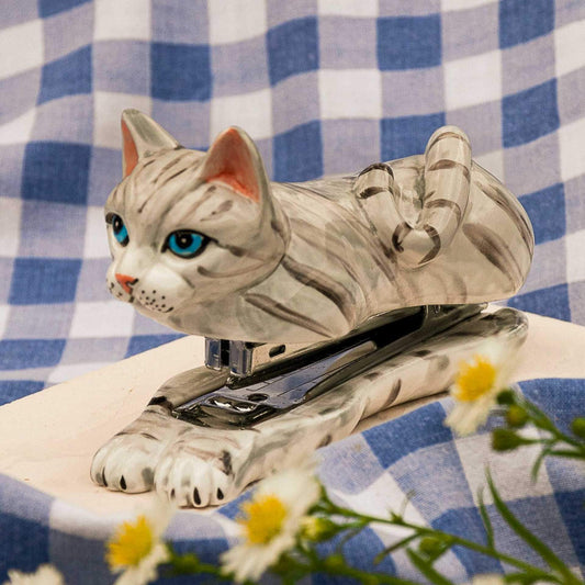 Nach Porcelain Tabby Cat Stapler image 0