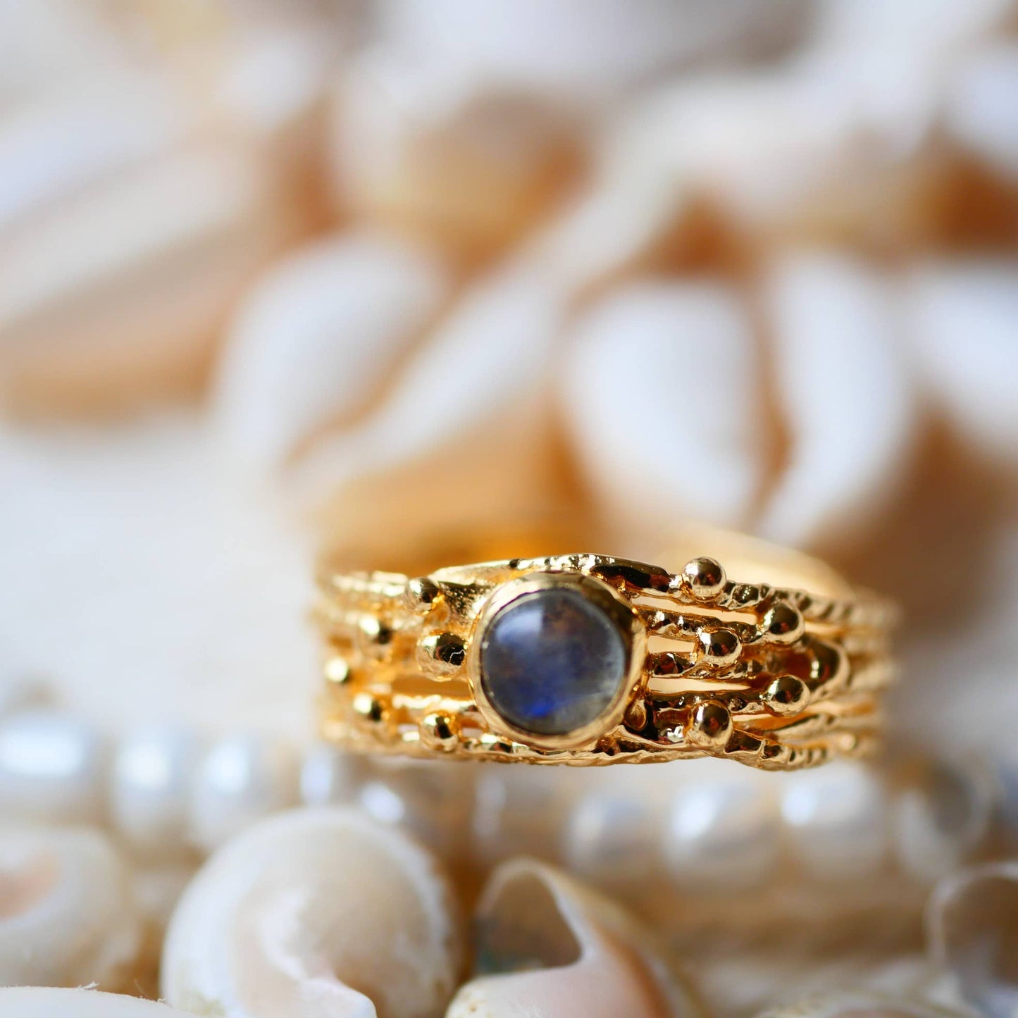 Labradorite Crystal Adjustable Ring