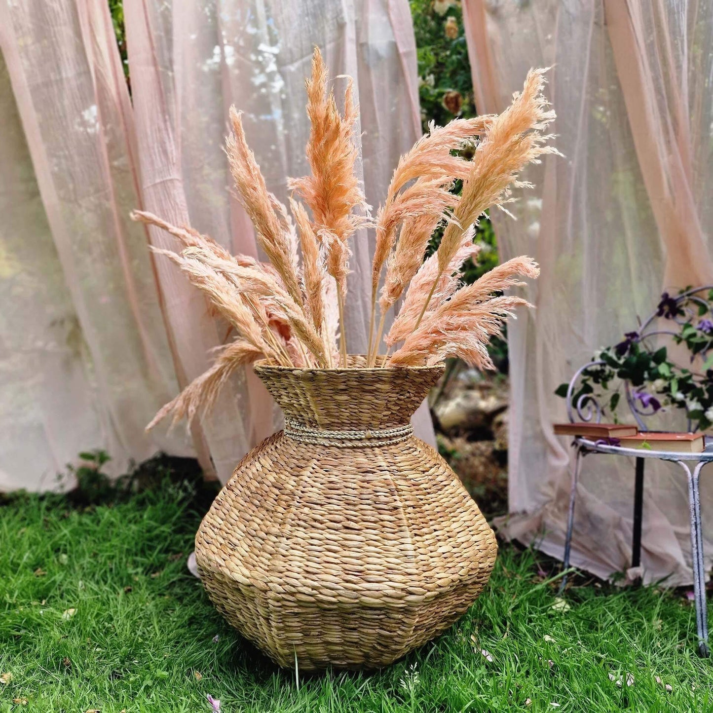 Floor Standing Tall Wicker Vase image 0
