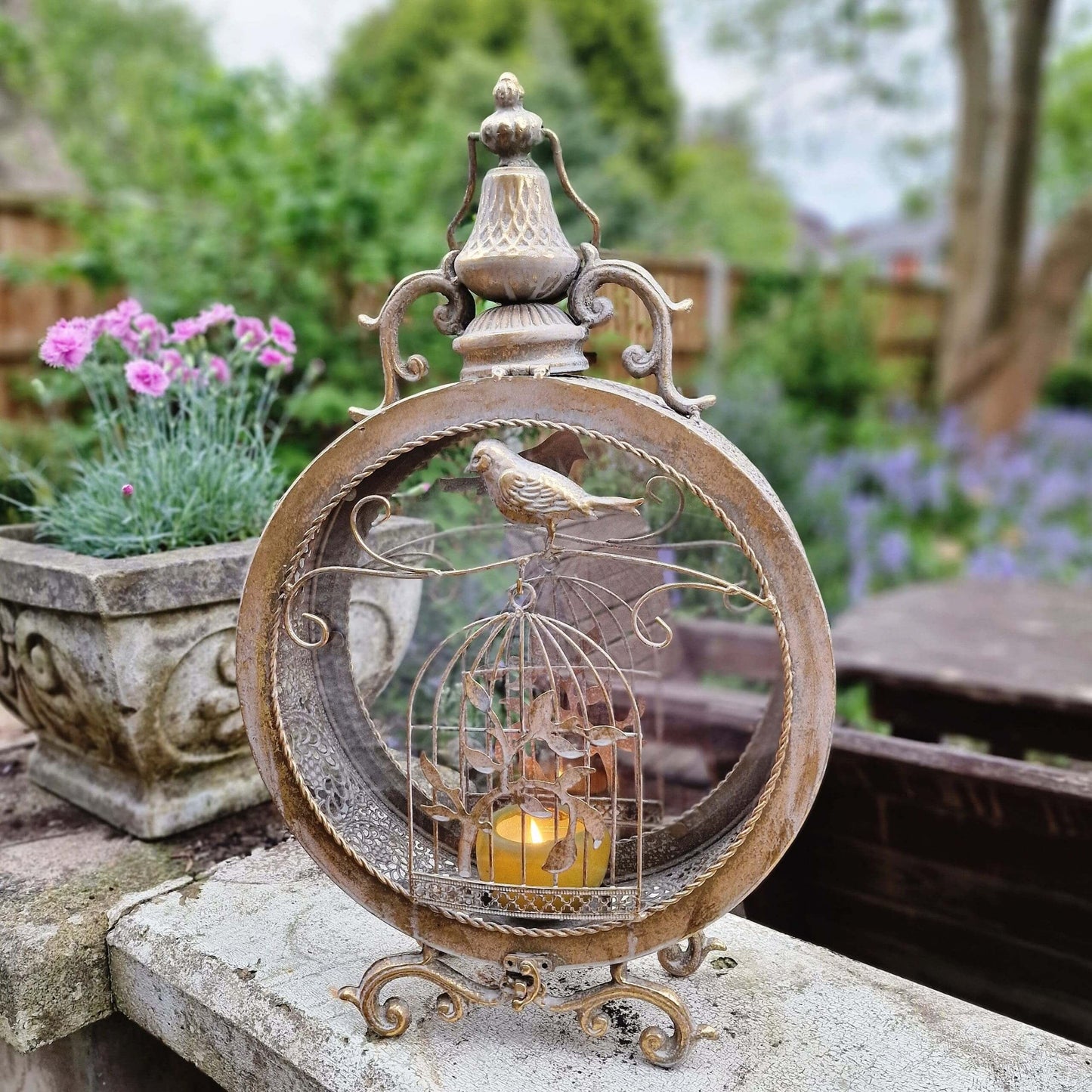 Standing Metal Birdcage Lantern image 6