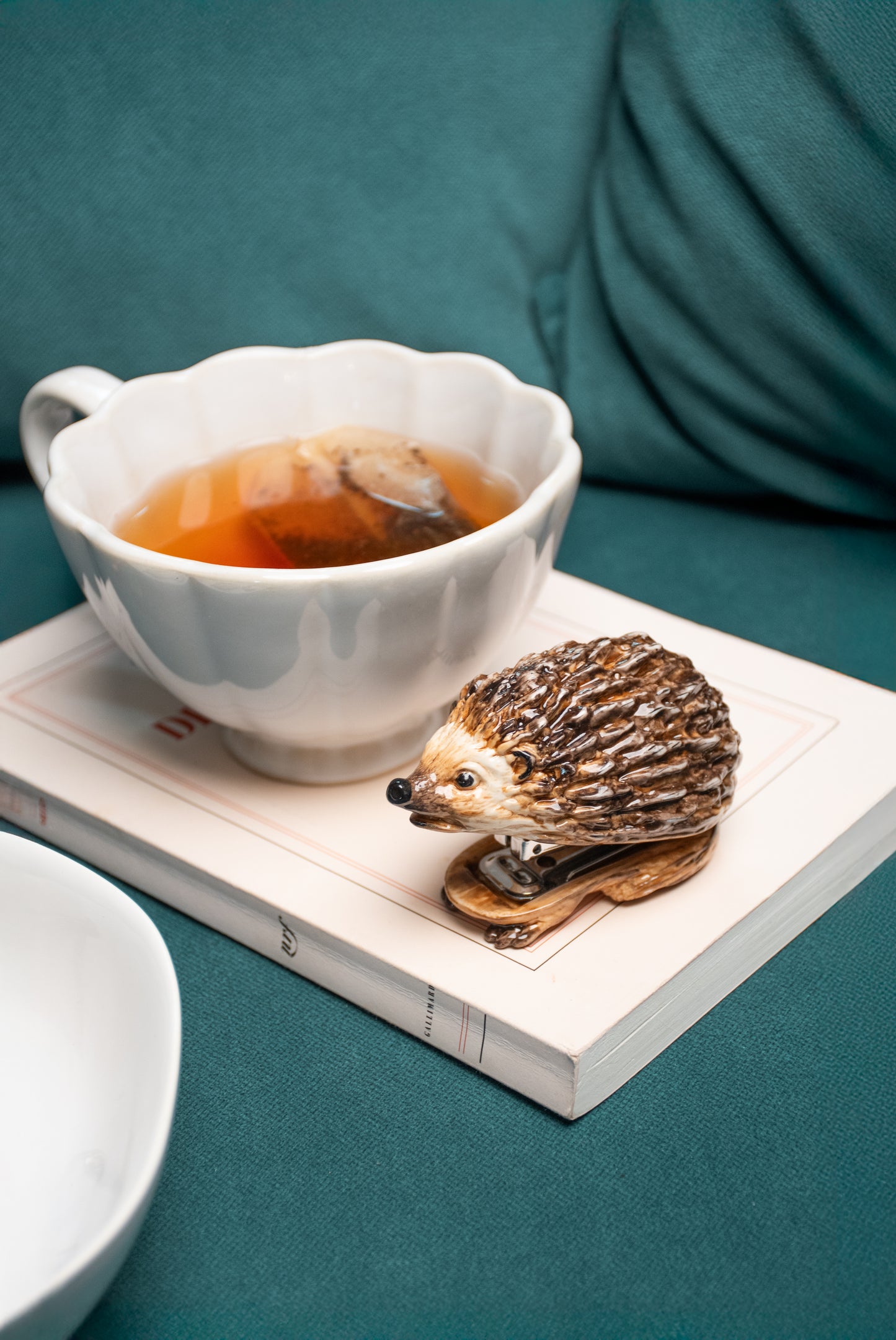 Nach Handmade Hand Painted Porcelain Hedgehog Stapler