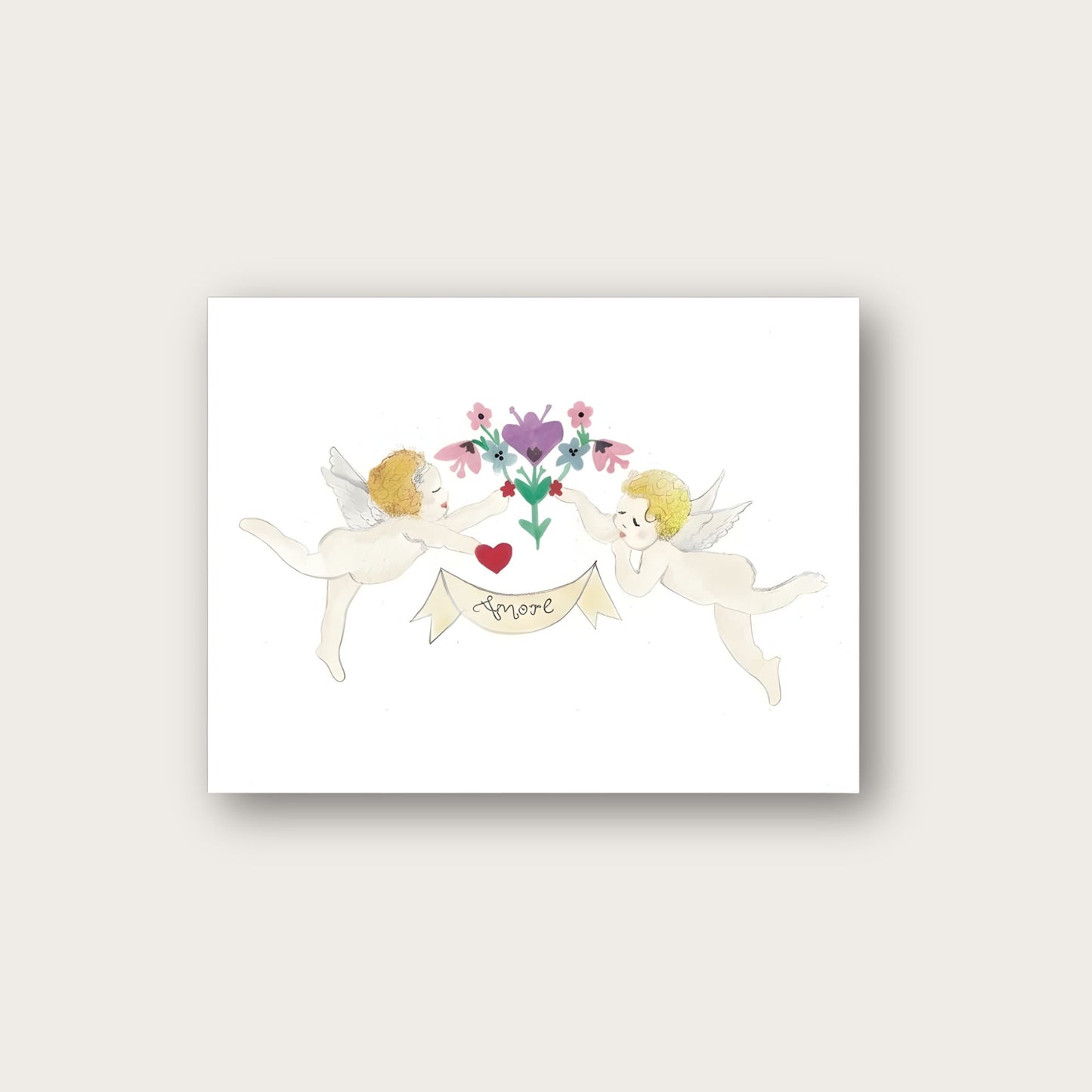 Amore Cherubs Blank Greeting Card