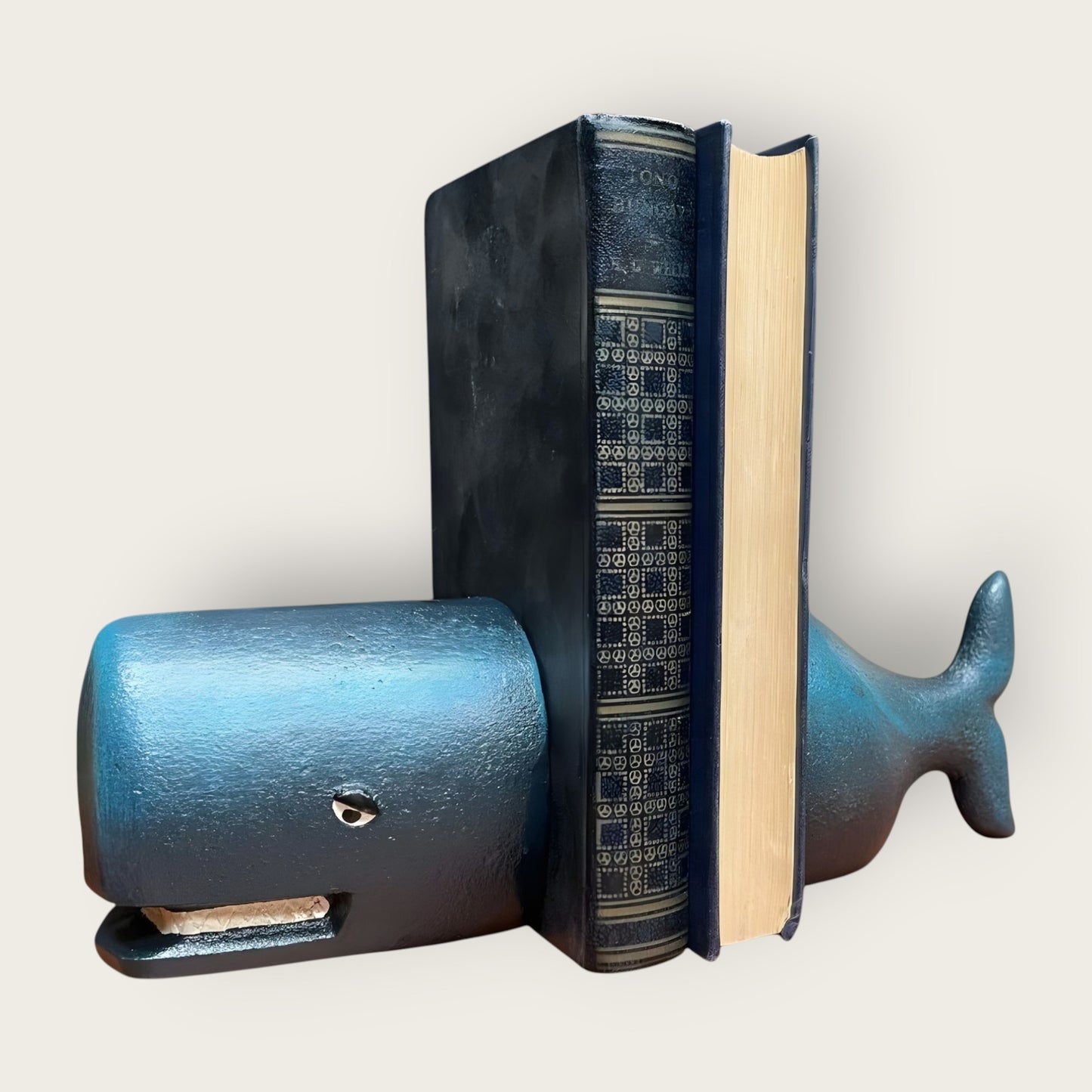 Cast Iron Antiqued Whale Bookends
