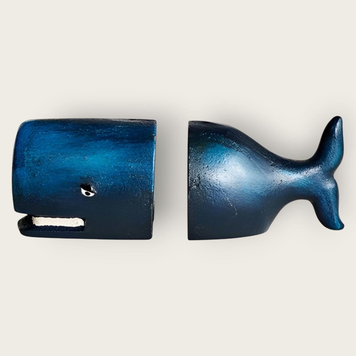Cast Iron Antiqued Whale Bookends