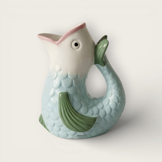 Ceramic Fish Shaped Vase, Green